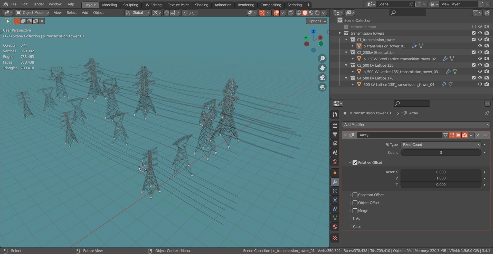 Transmission Towers Base Mesh Models  Low-poly 3D model_8