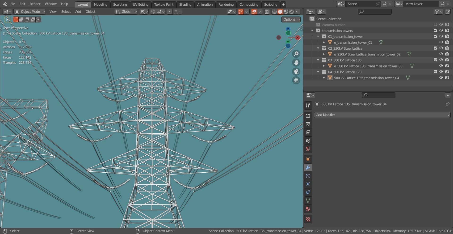 Transmission Towers Base Mesh Models  Low-poly 3D model_6
