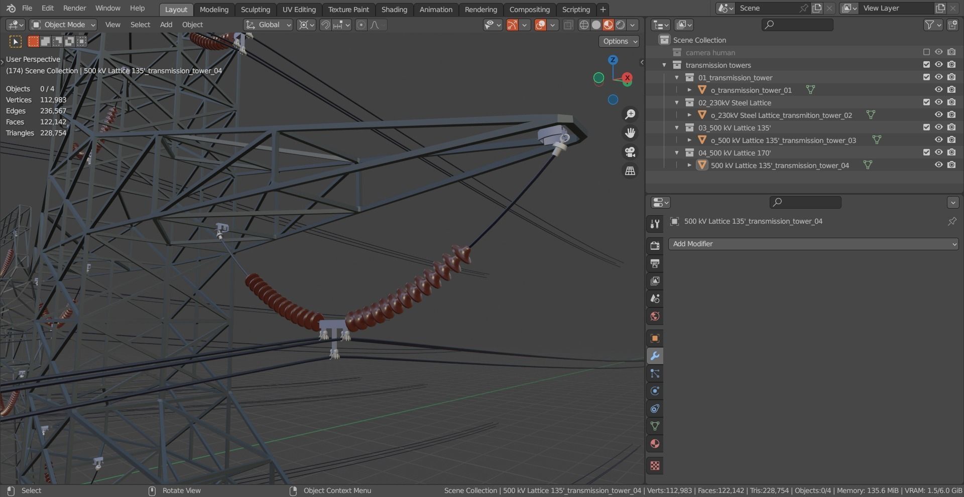 Transmission Towers Base Mesh Models  Low-poly 3D model_14