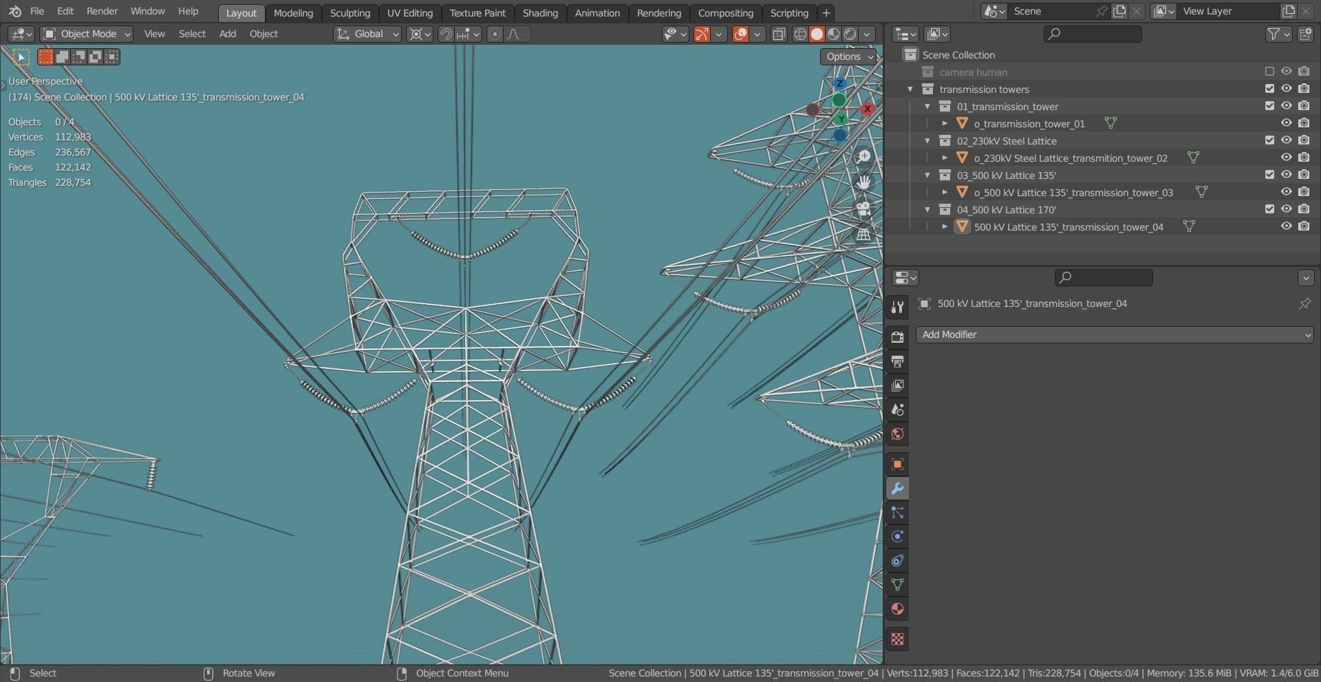 Transmission Towers Base Mesh Models  Low-poly 3D model_9
