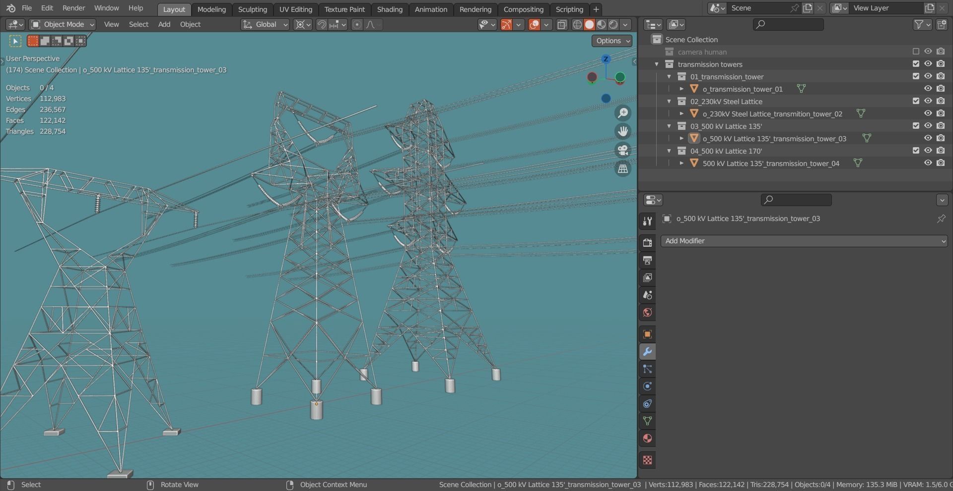 Transmission Towers Base Mesh Models  Low-poly 3D model_3
