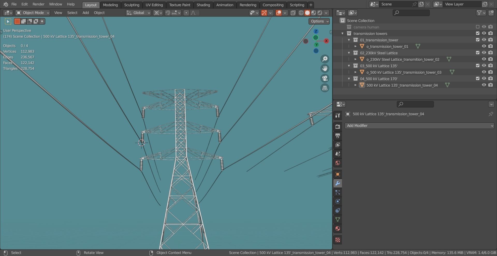 Transmission Towers Base Mesh Models  Low-poly 3D model_7