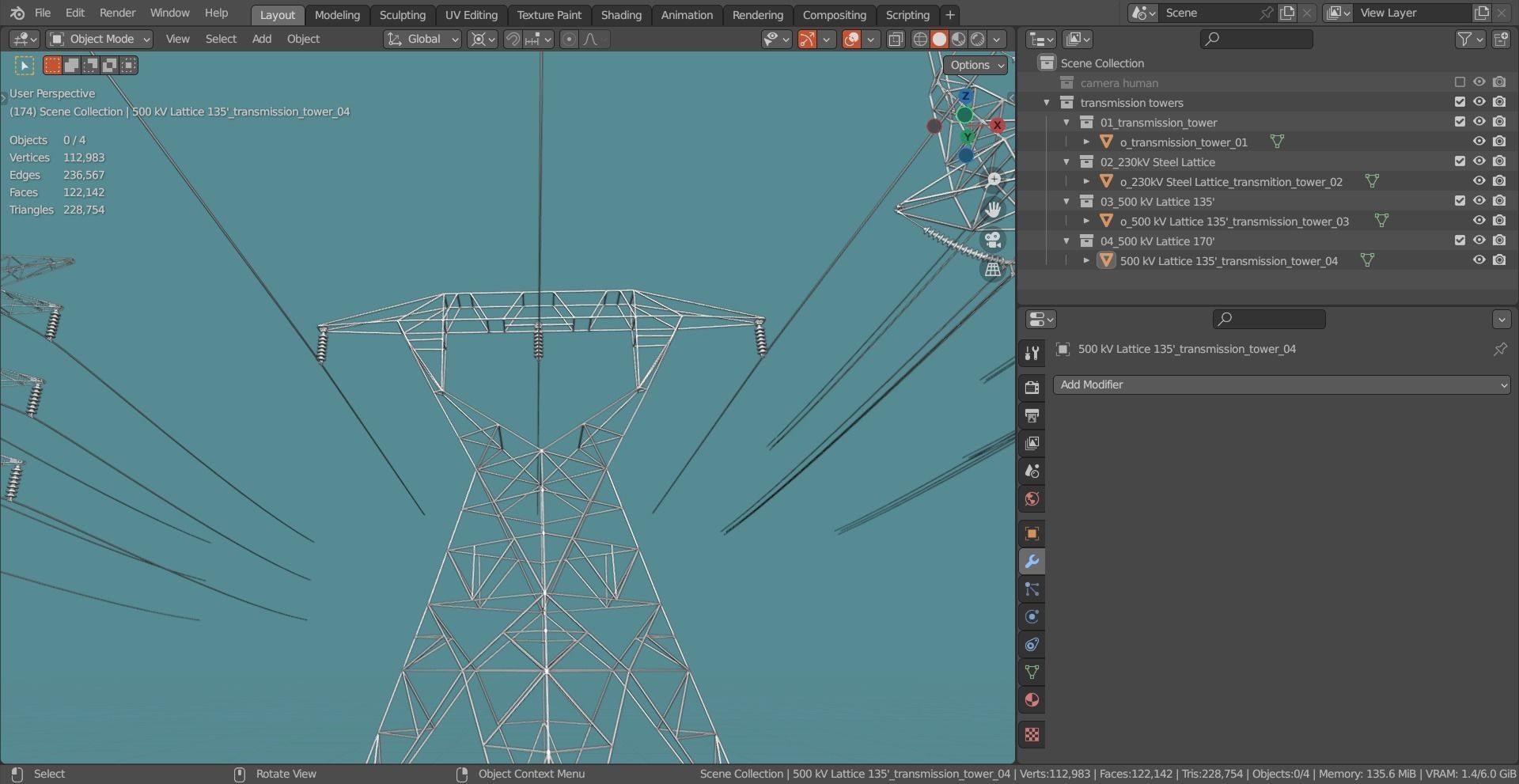 Transmission Towers Base Mesh Models  Low-poly 3D model_10