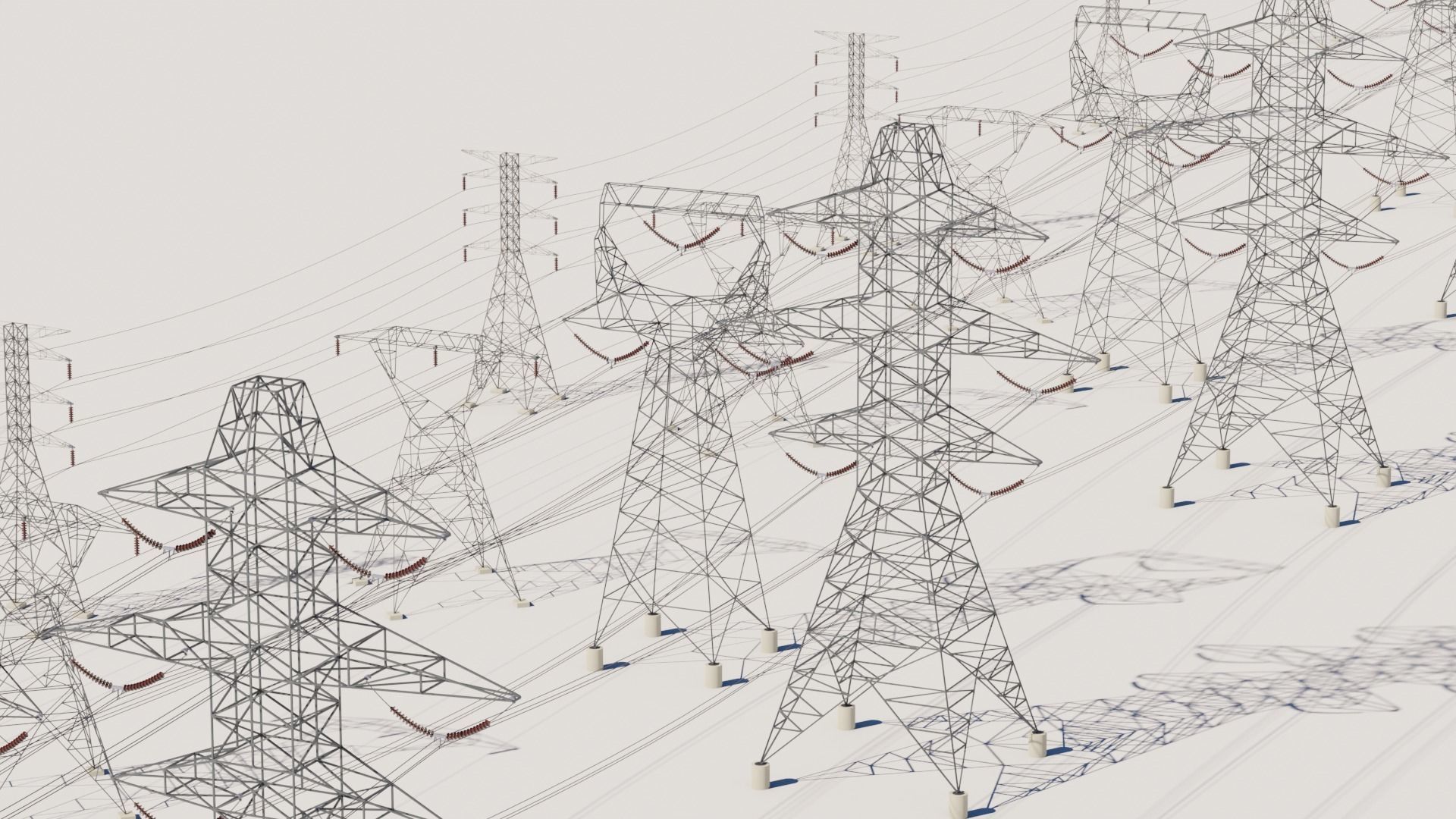 Transmission Towers Base Mesh Models  Low-poly 3D model_13