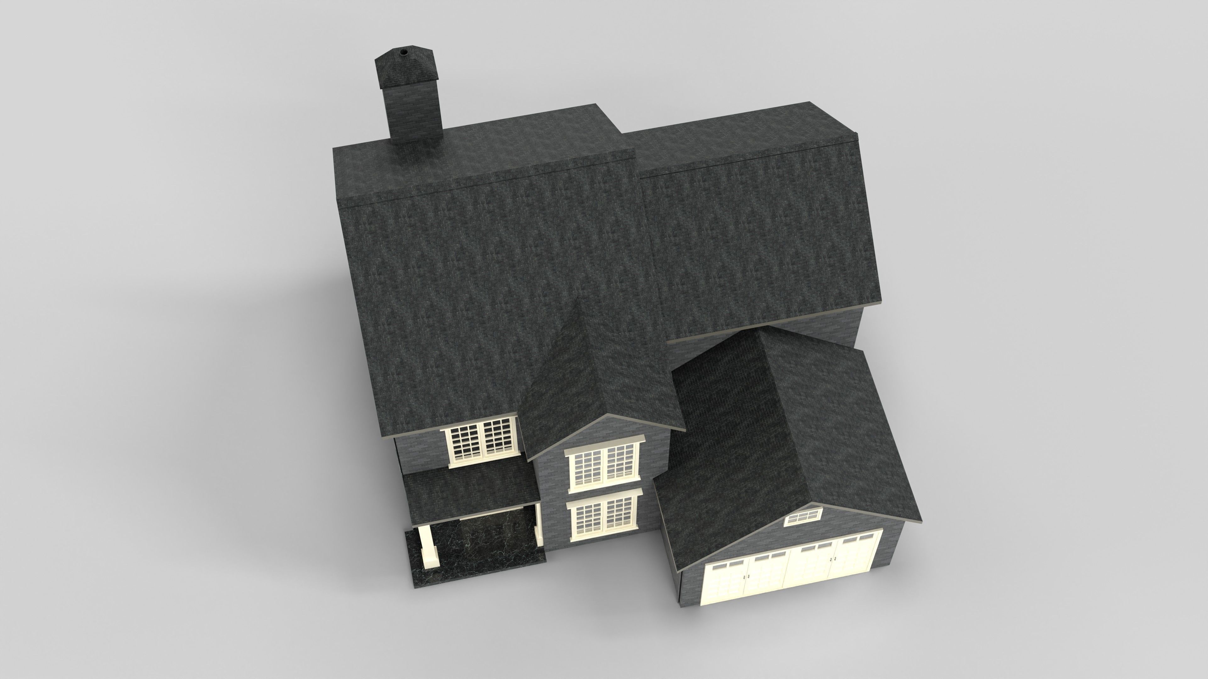 British House Design 09T1 Low-poly 3D model_4