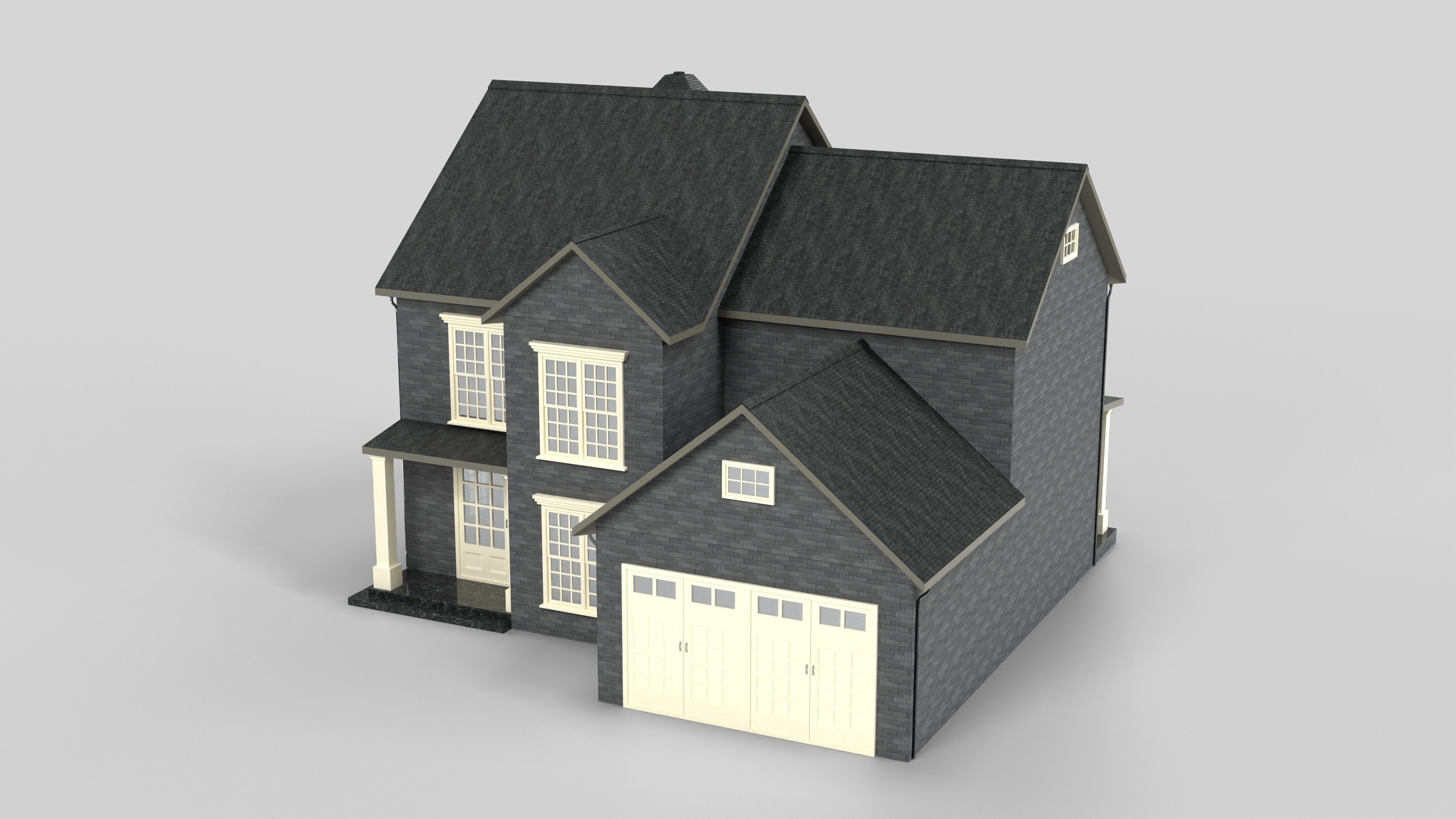 British House Design 09T1 Low-poly 3D model_5
