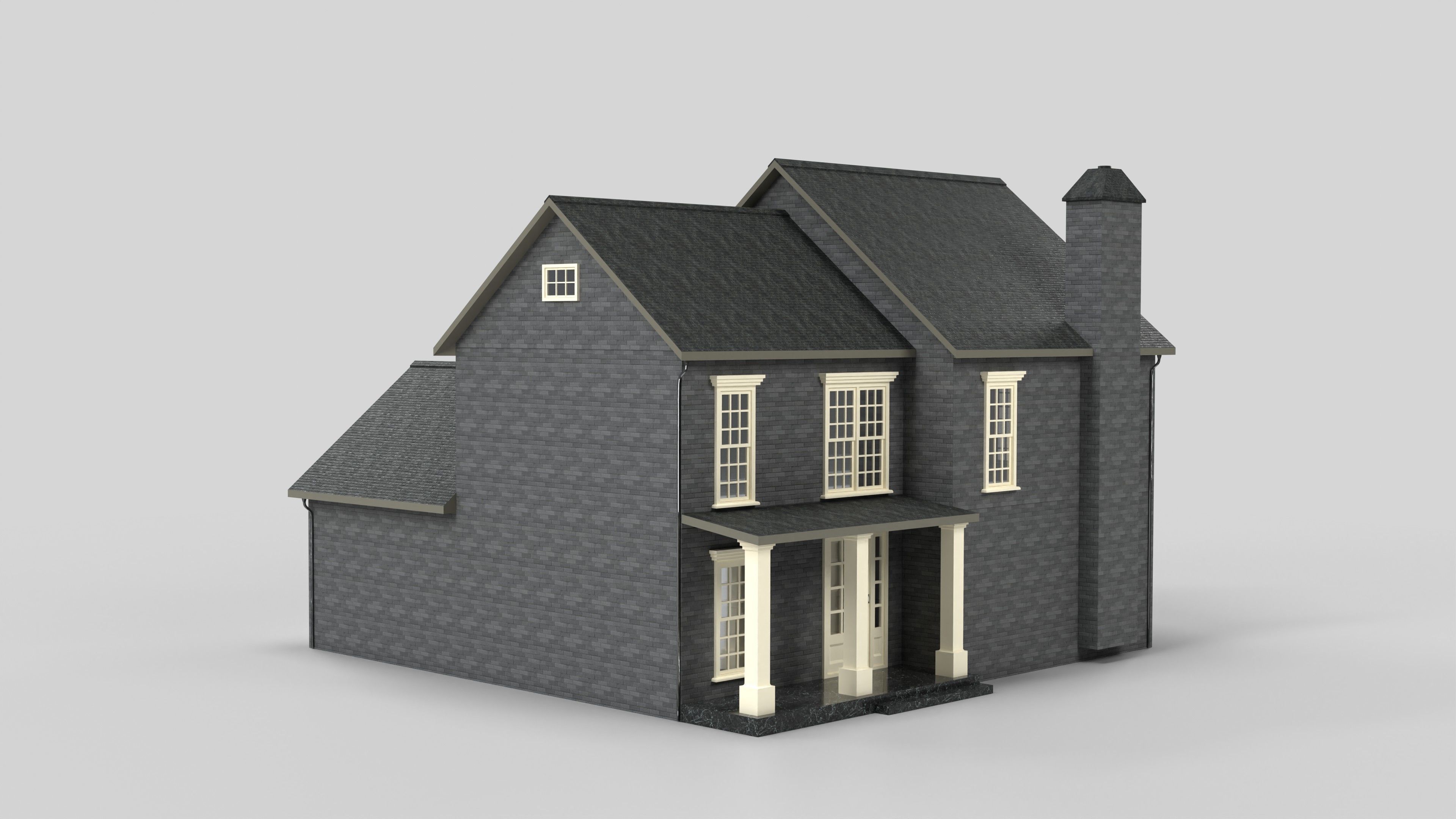 British House Design 09T1 Low-poly 3D model_3
