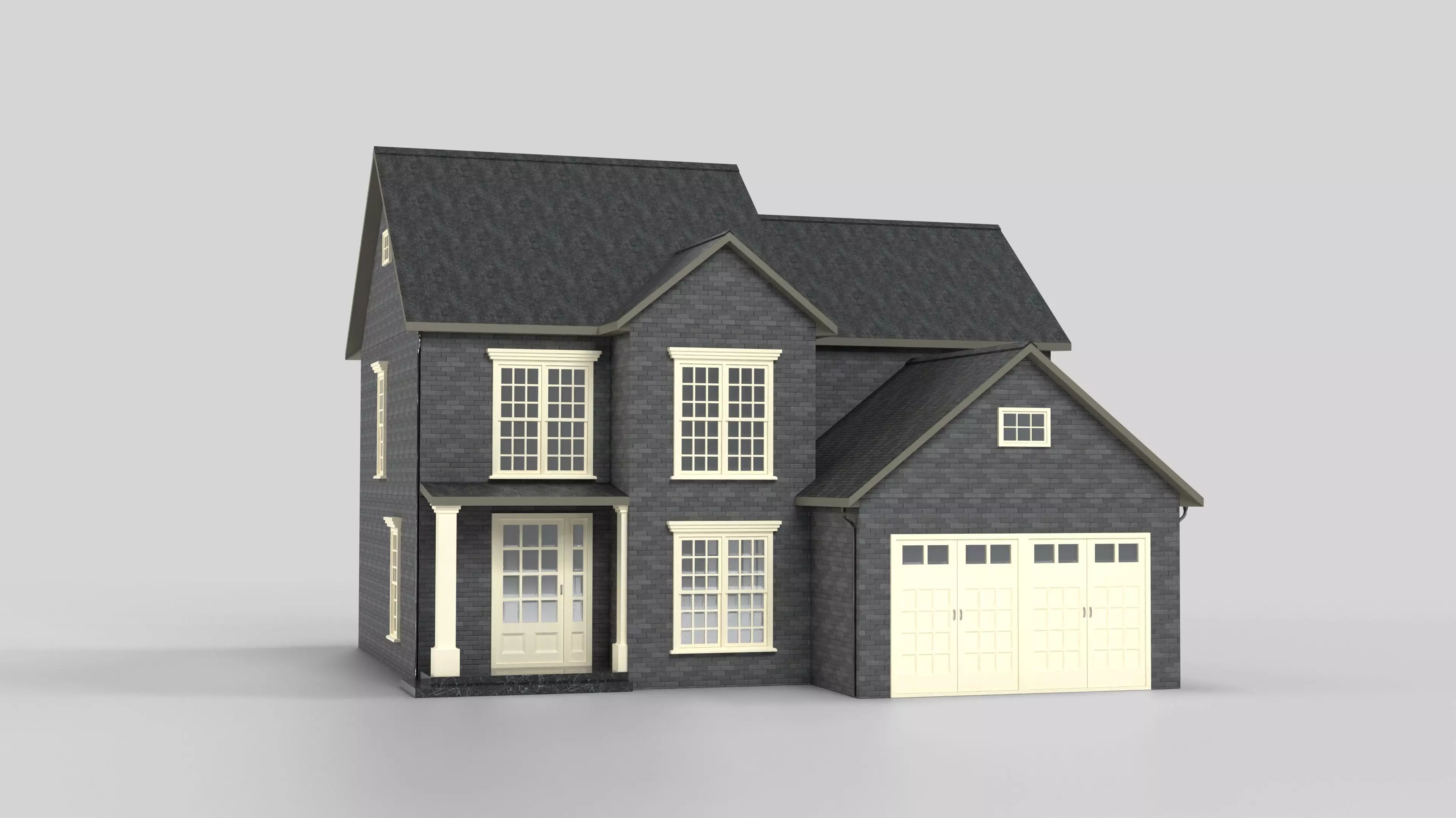 British House Design 09T1 Low-poly 3D model_0