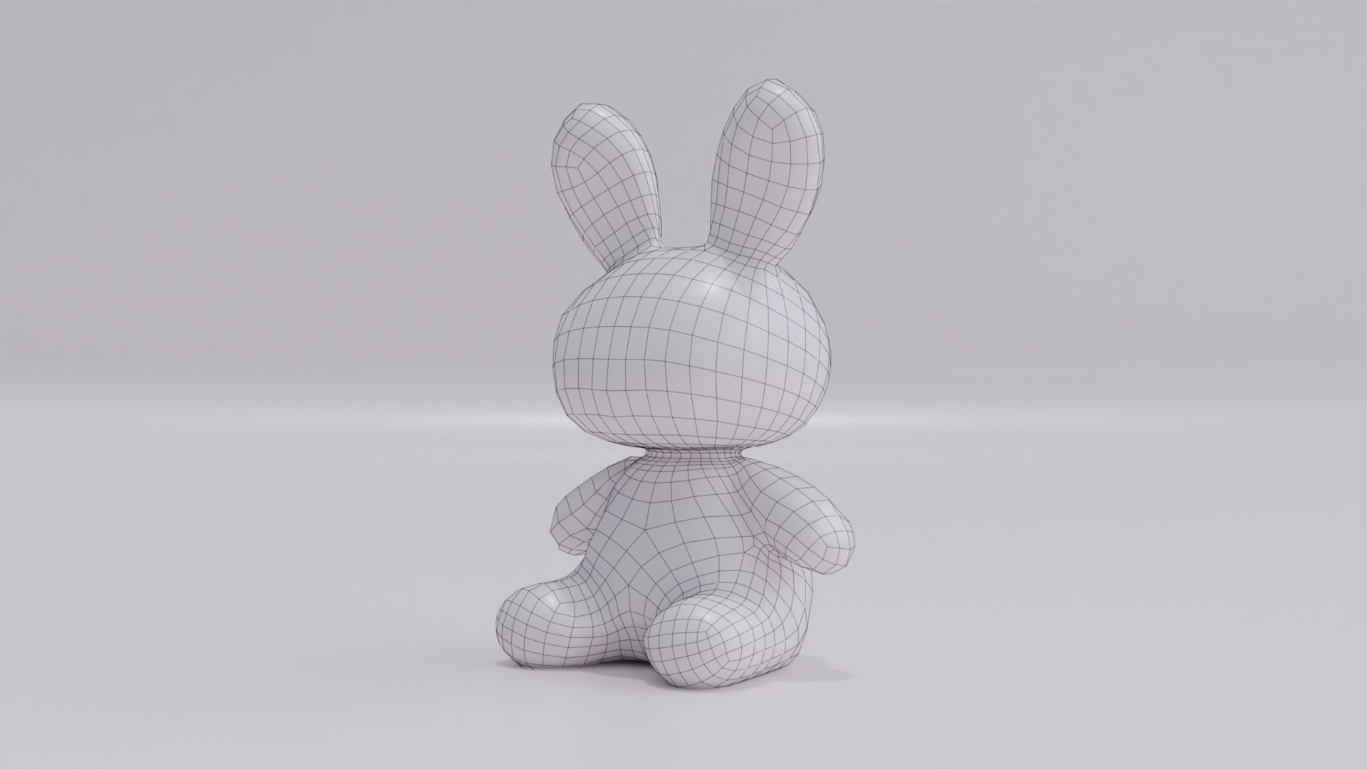 Bunny Plush Toy Rabbit Cute Low-poly 3D model_10