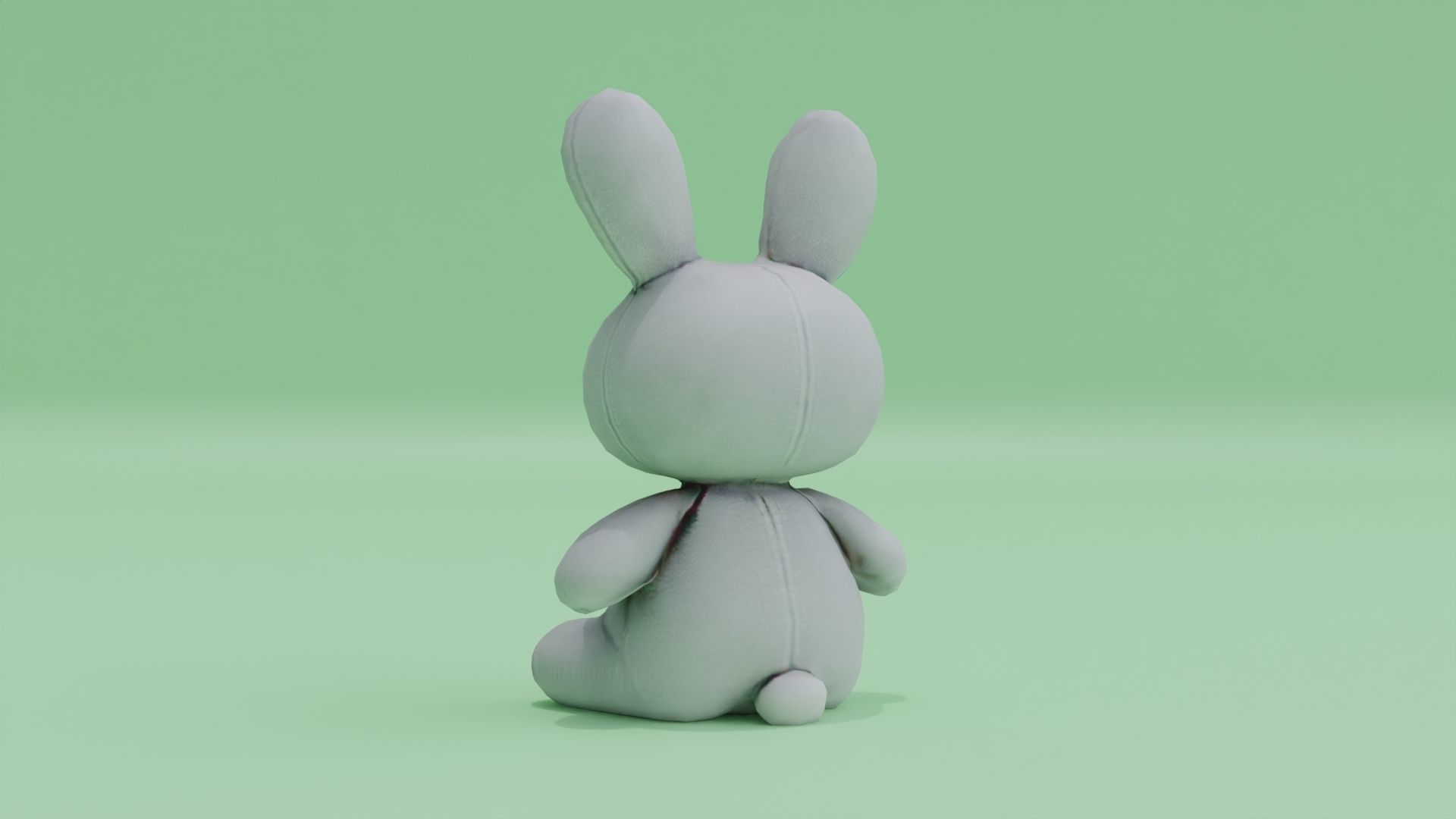 Bunny Plush Toy Rabbit Cute Low-poly 3D model_4
