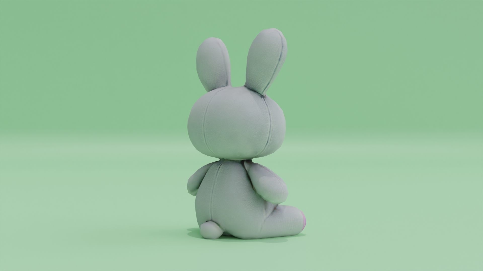 Bunny Plush Toy Rabbit Cute Low-poly 3D model_6