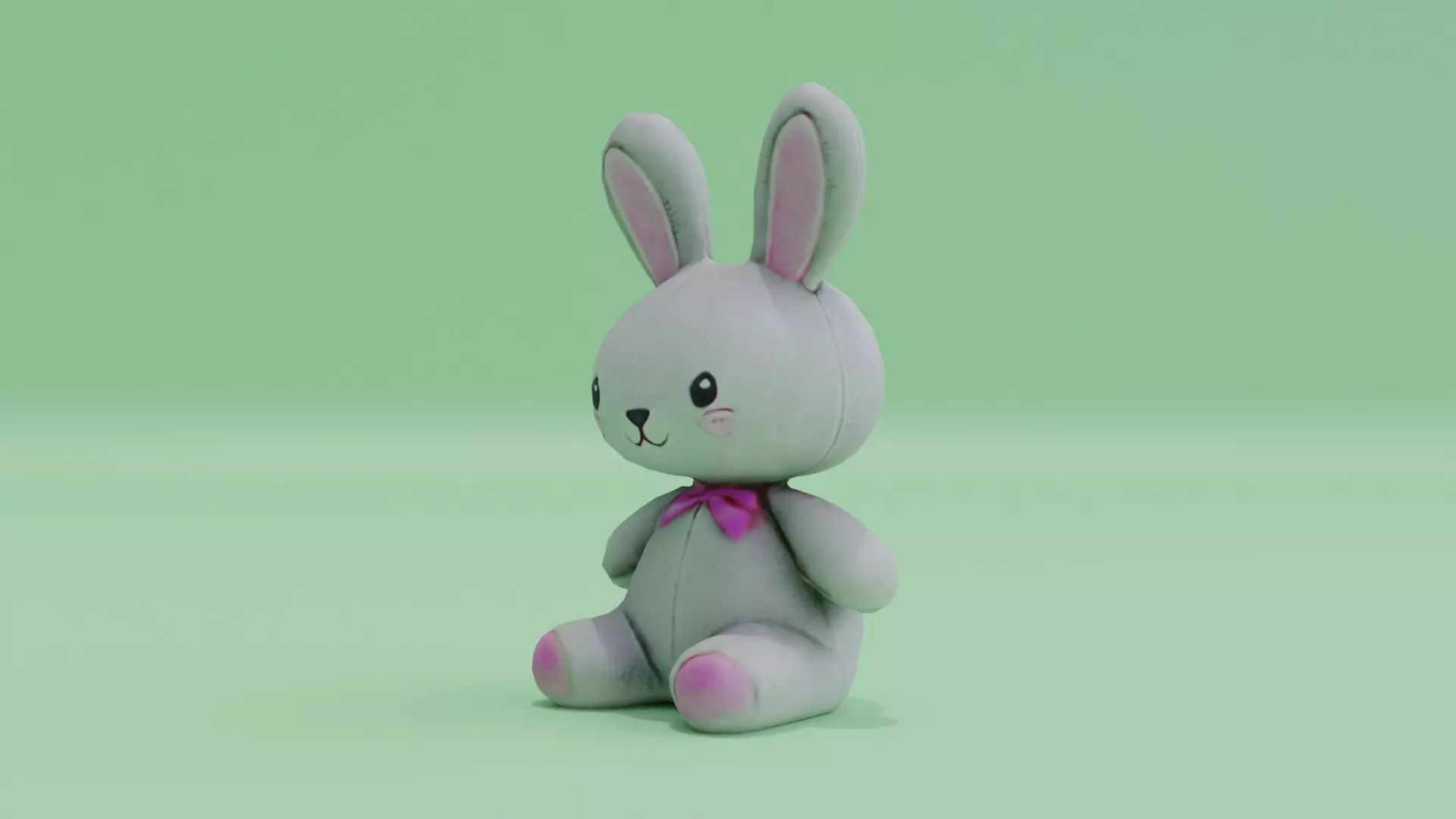 Bunny Plush Toy Rabbit Cute Low-poly 3D model_0