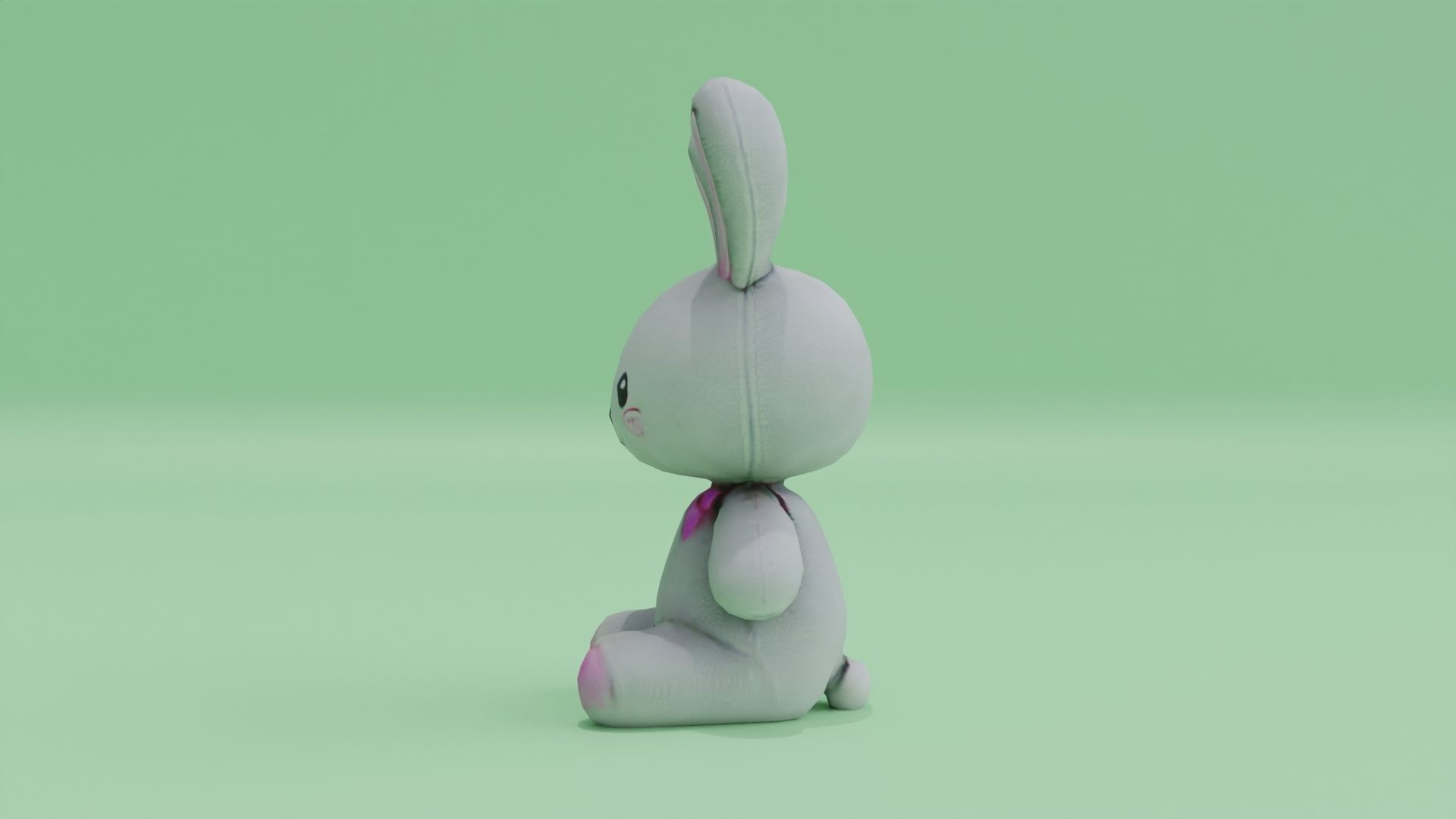 Bunny Plush Toy Rabbit Cute Low-poly 3D model_2