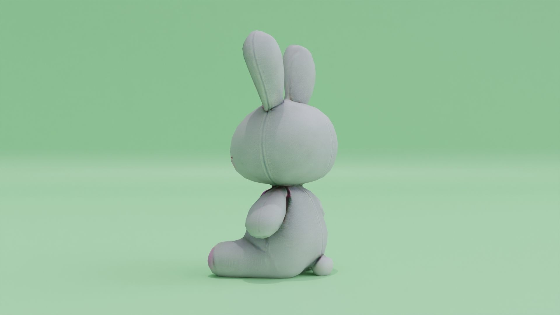 Bunny Plush Toy Rabbit Cute Low-poly 3D model_3