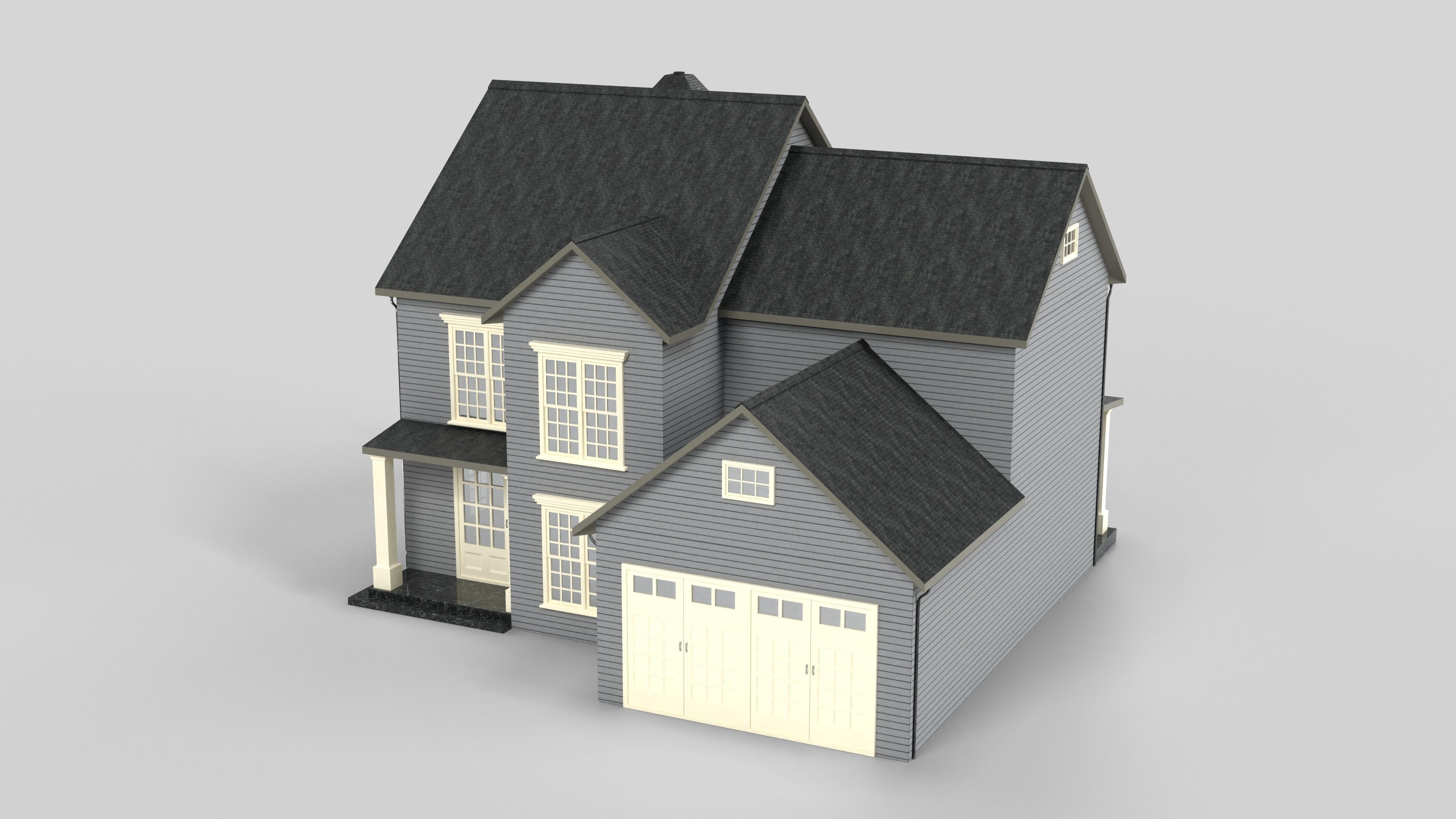 British House Design 09T2 Low-poly 3D model_5