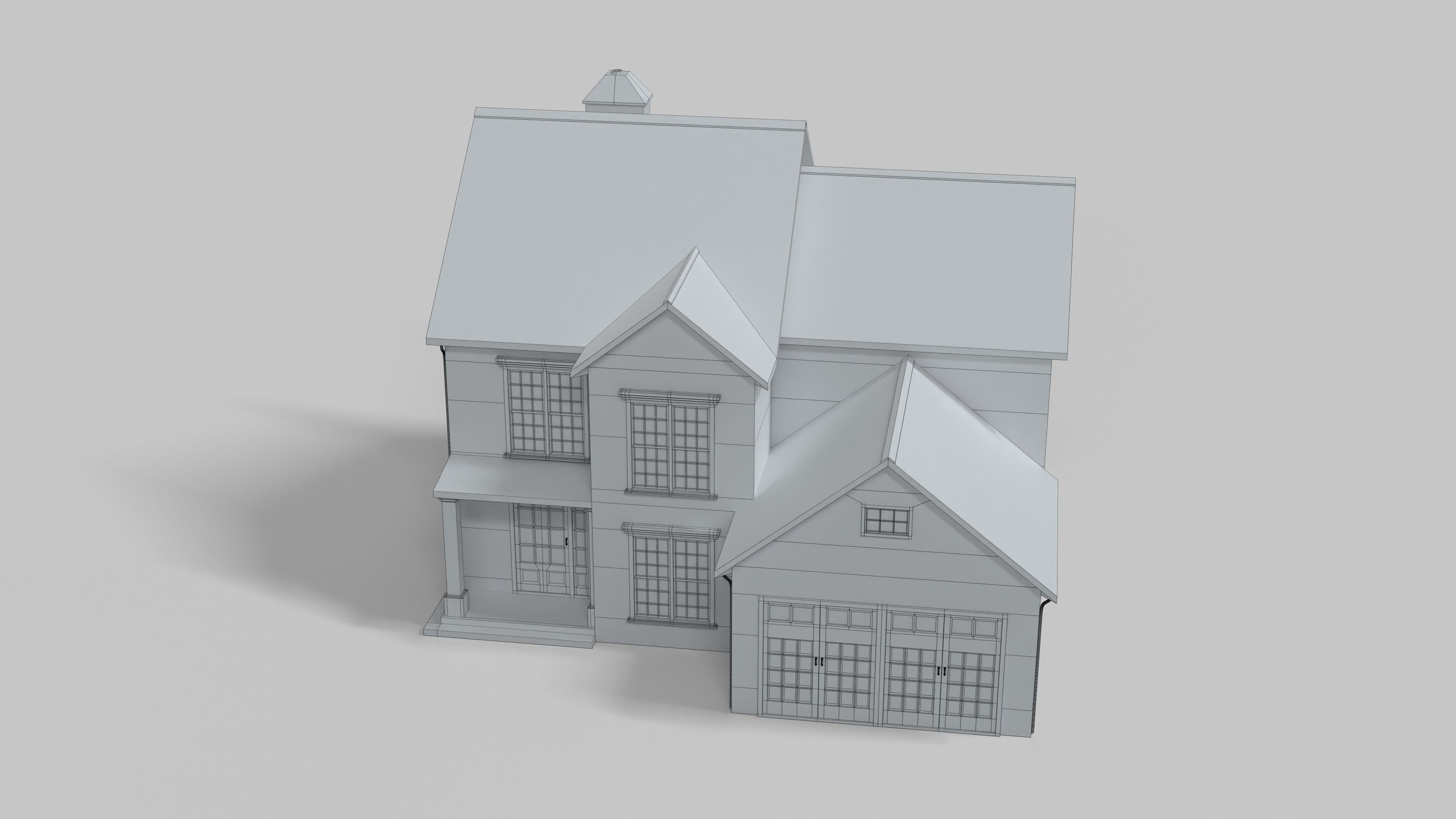 British House Design 09T2 Low-poly 3D model_6