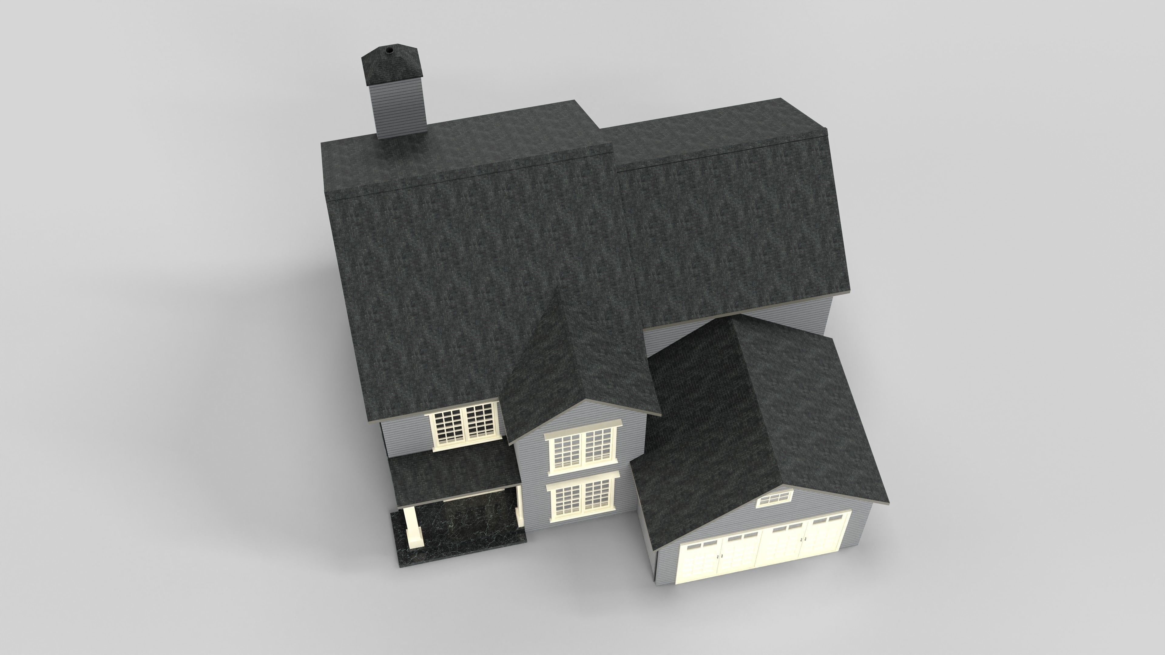 British House Design 09T2 Low-poly 3D model_4