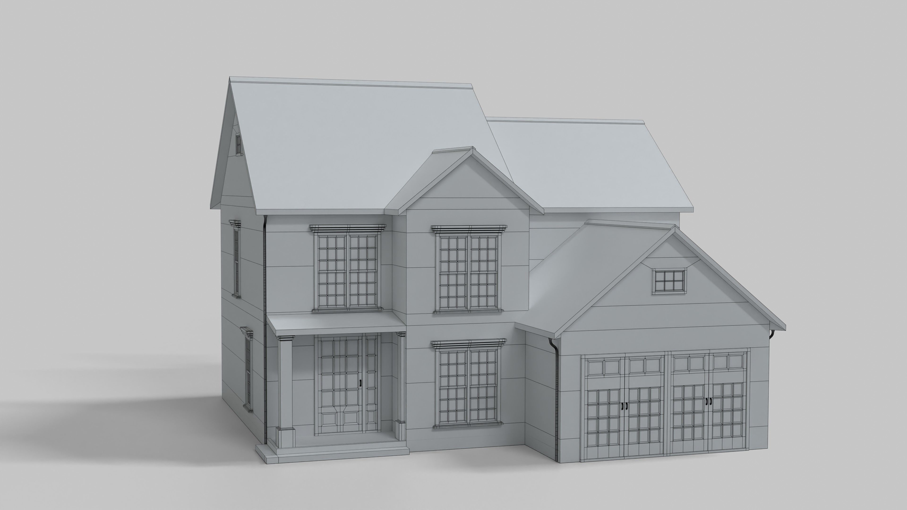 British House Design 09T2 Low-poly 3D model_8