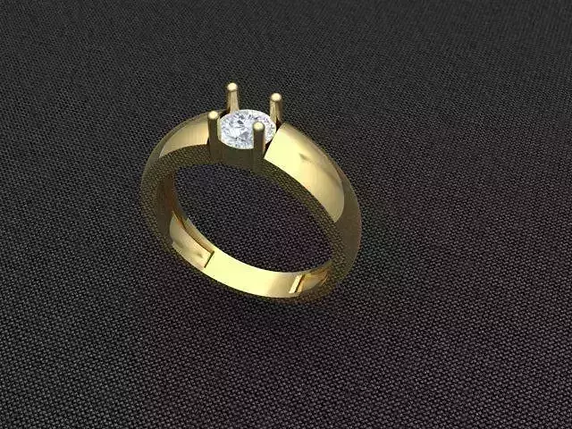 50 Pointer Solitare Diamond Ring Unisex Design 4 Prongs 3D print model