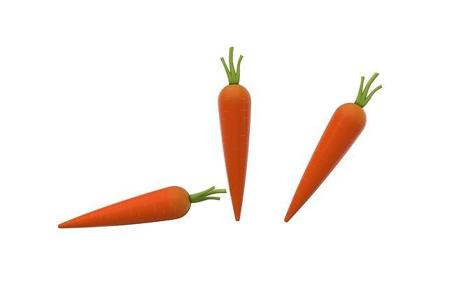 Prop40 Carrot Low-poly 3D model 7