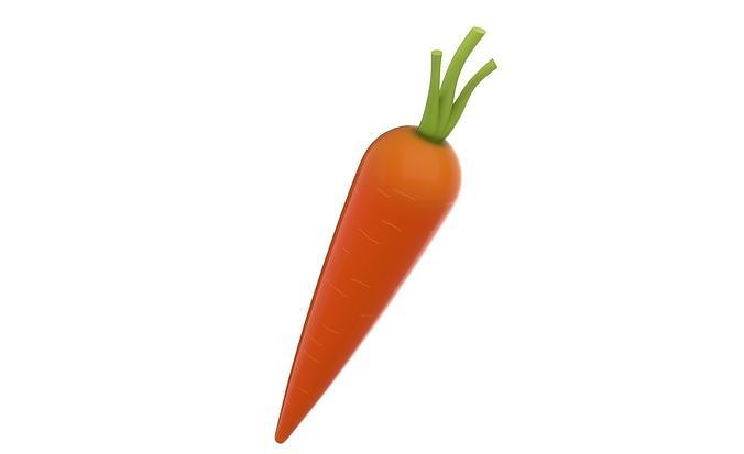 Prop40 Carrot Low-poly 3D model 5