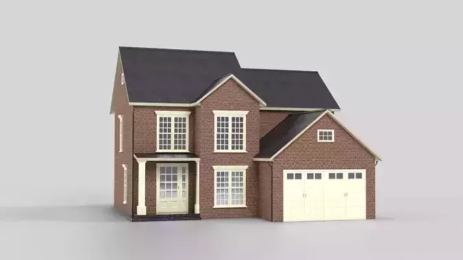 British House Design 09T4  Low-poly 3D model