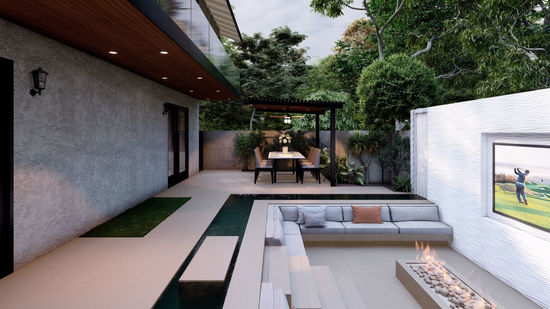 3D Exterior Scene 3D model design garden and landscape 3D model_8