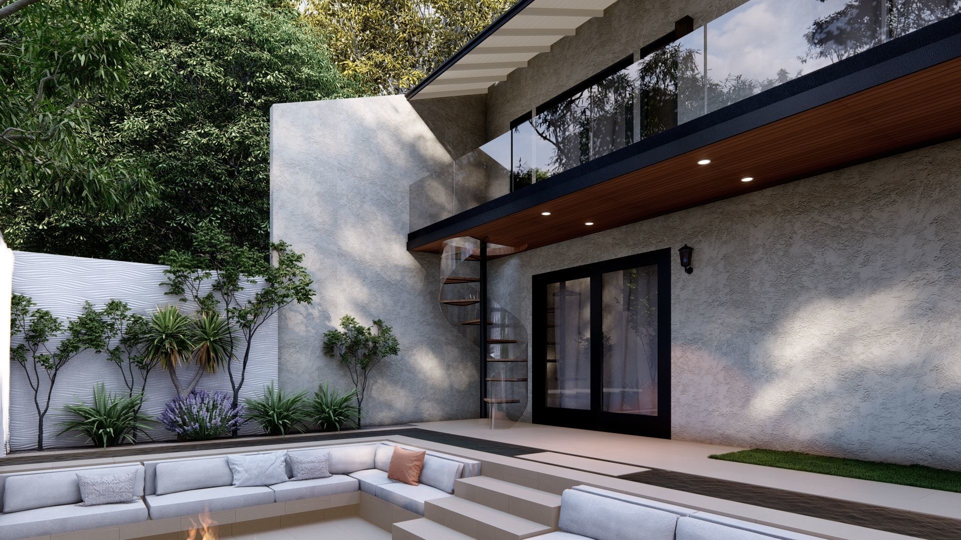 3D Exterior Scene 3D model design garden and landscape 3D model_4