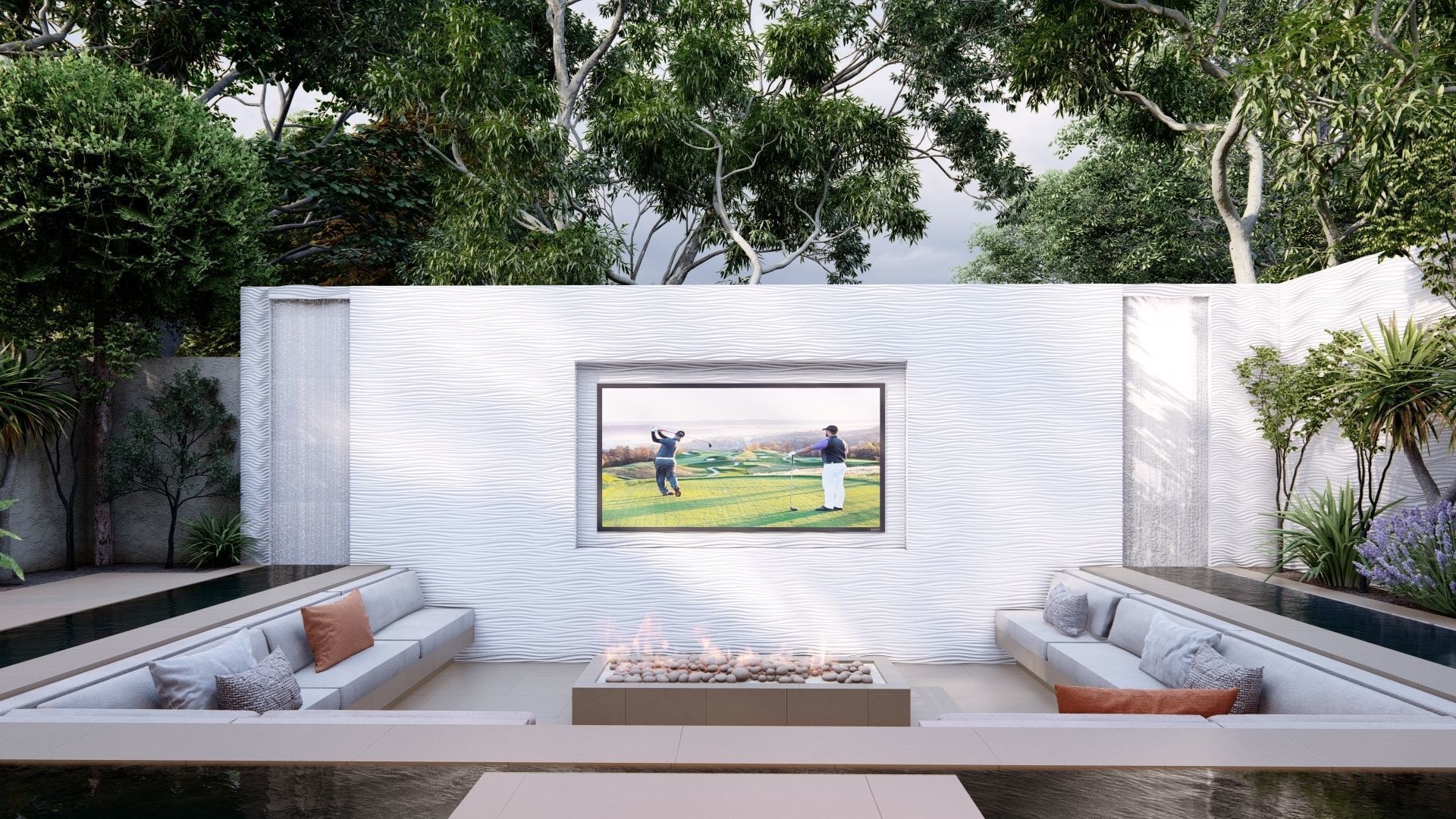 3D Exterior Scene 3D model design garden and landscape 3D model_6