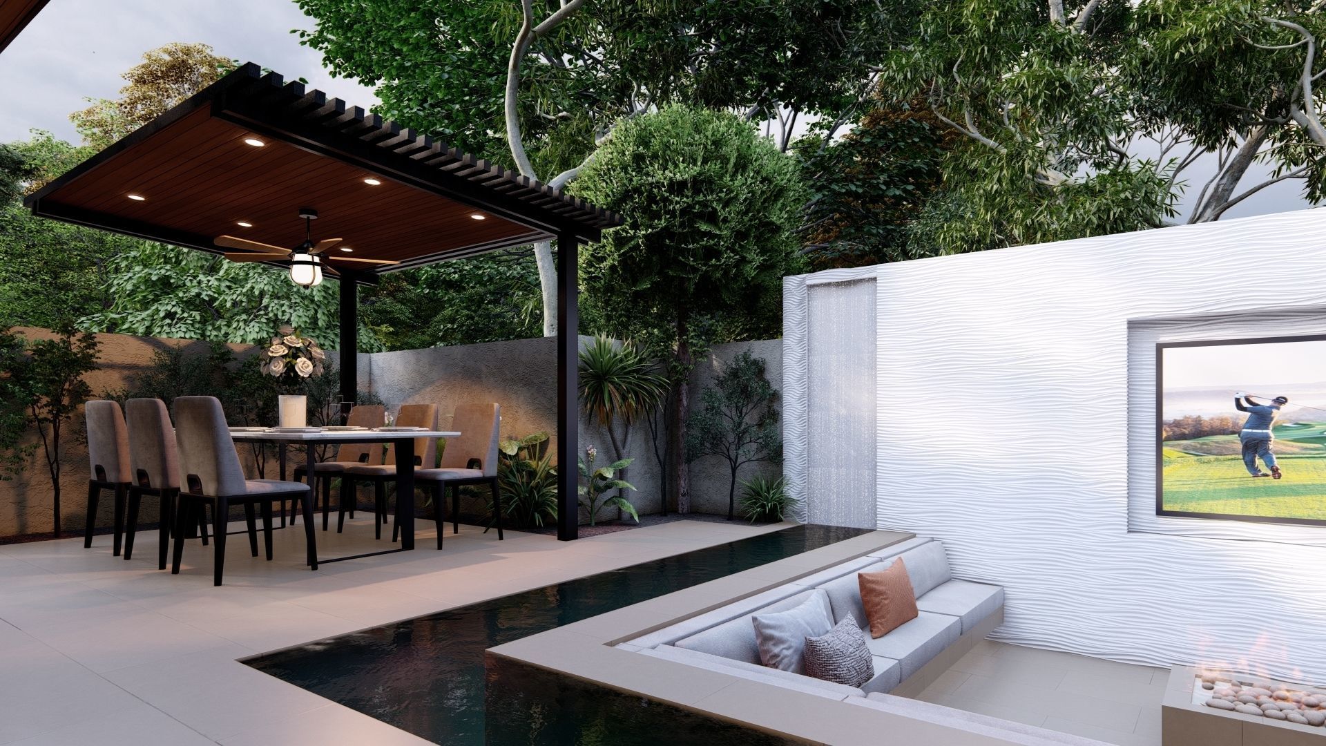 3D Exterior Scene 3D model design garden and landscape 3D model_7