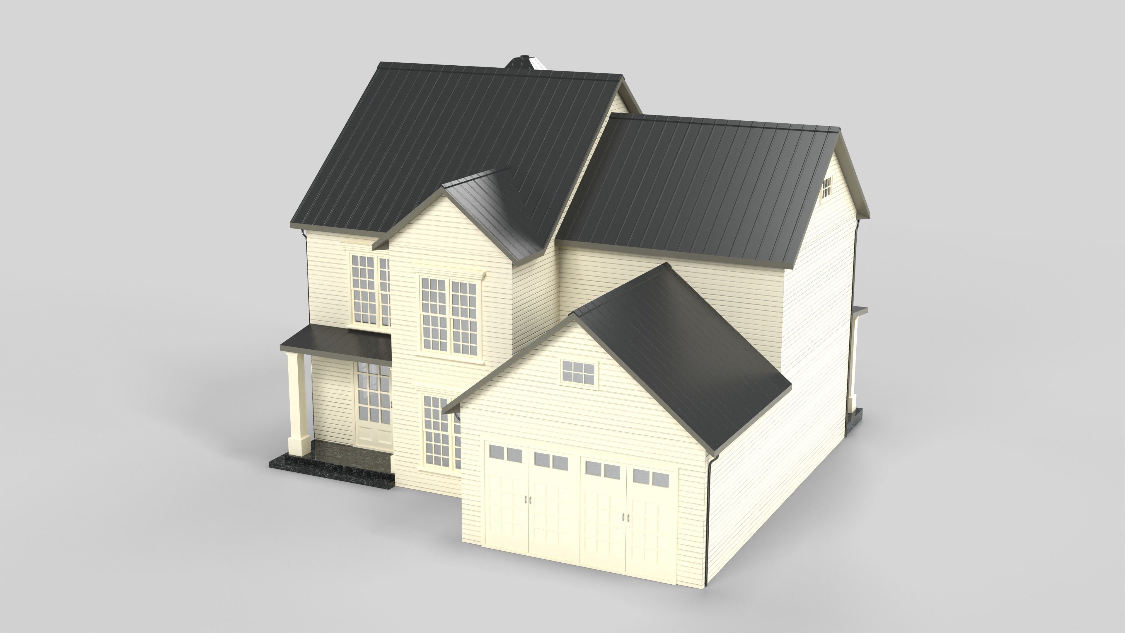 Cottage House Design 09T5  Low-poly 3D model_5