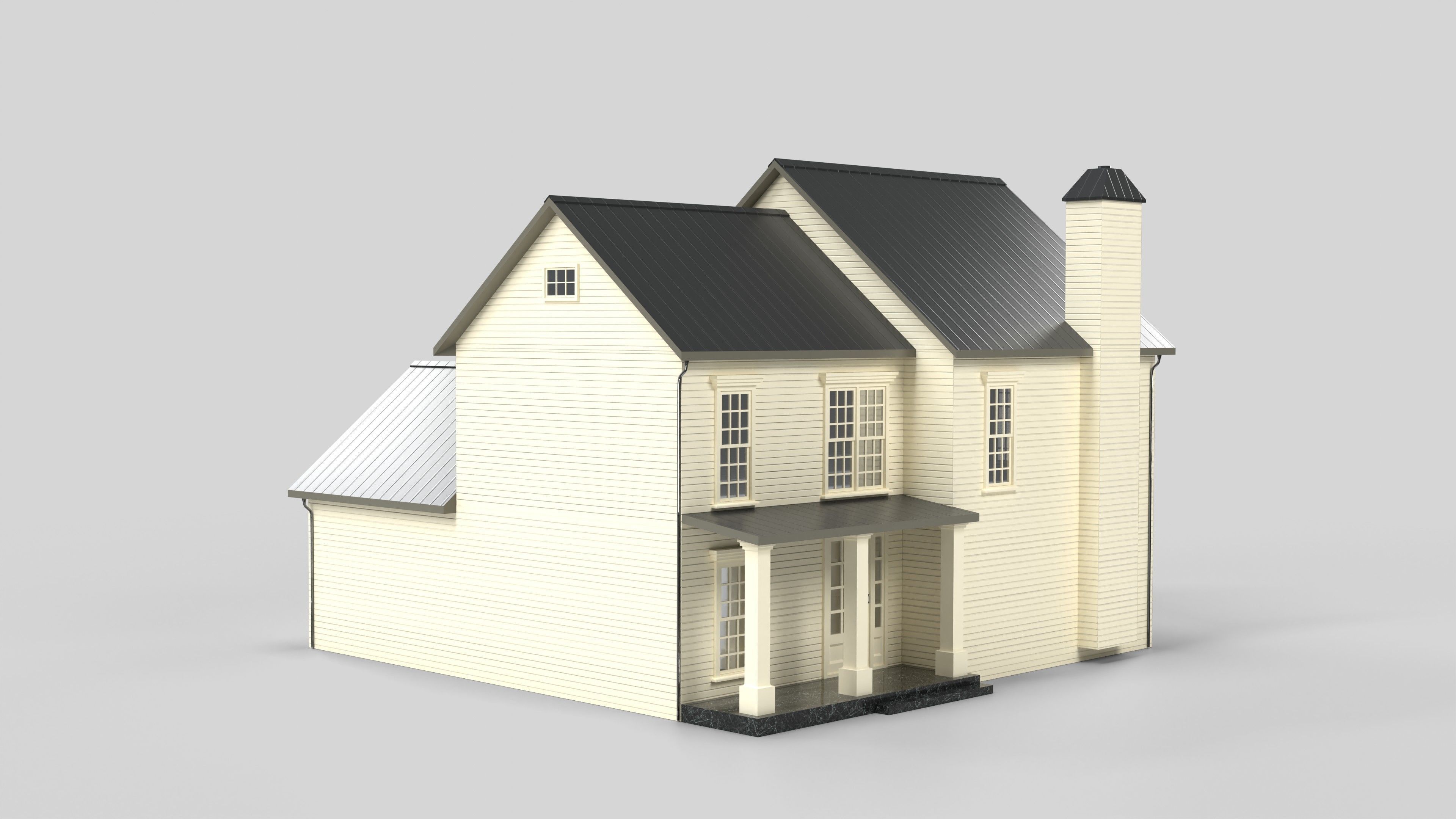 Cottage House Design 09T5  Low-poly 3D model_3