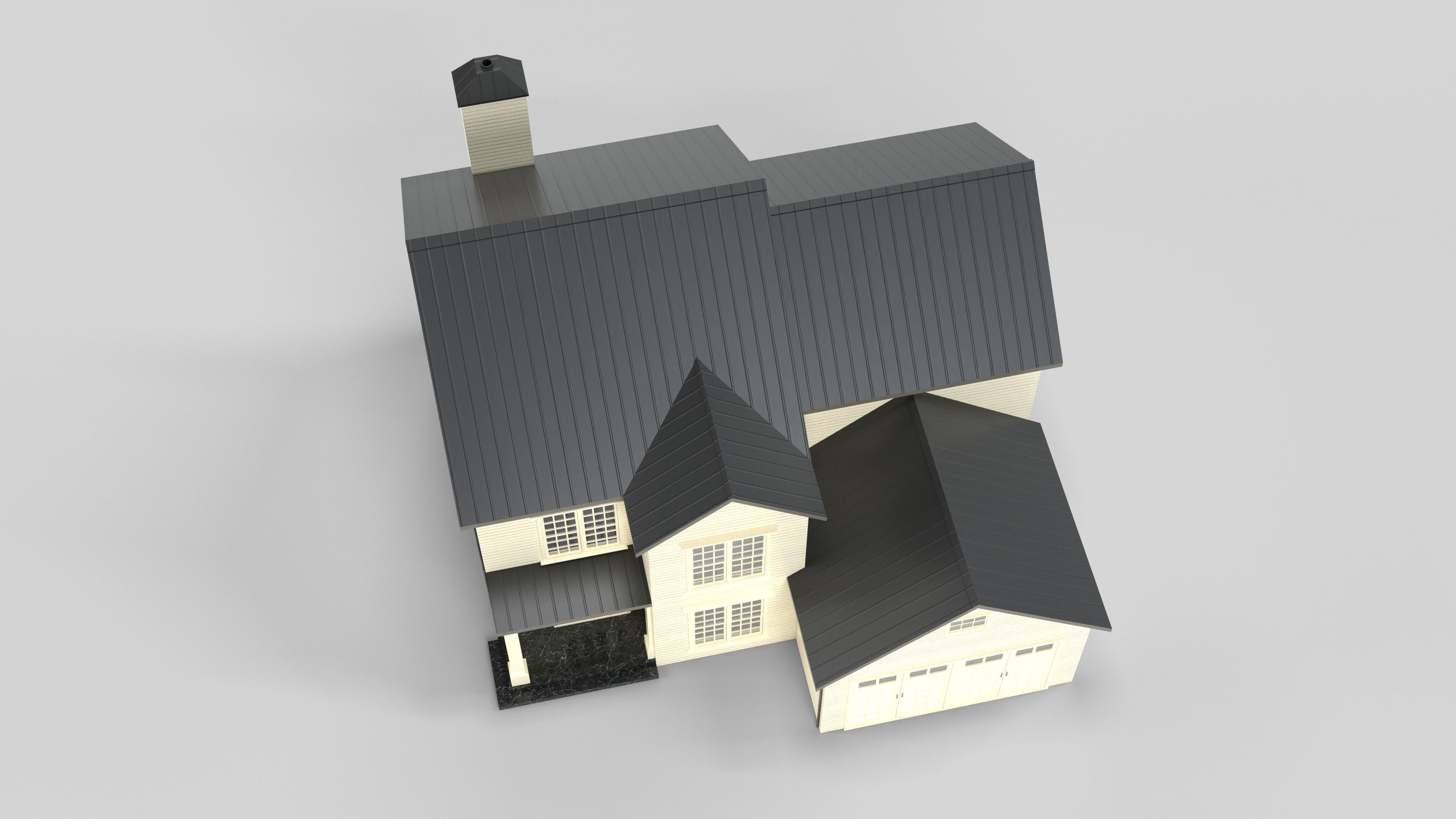 Cottage House Design 09T5  Low-poly 3D model_4