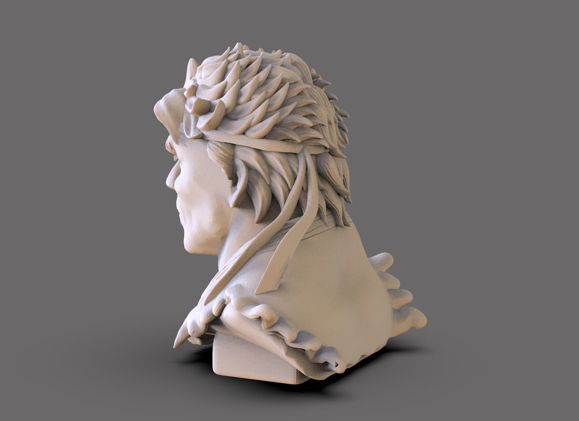 Ryu Bust 3D print model_4