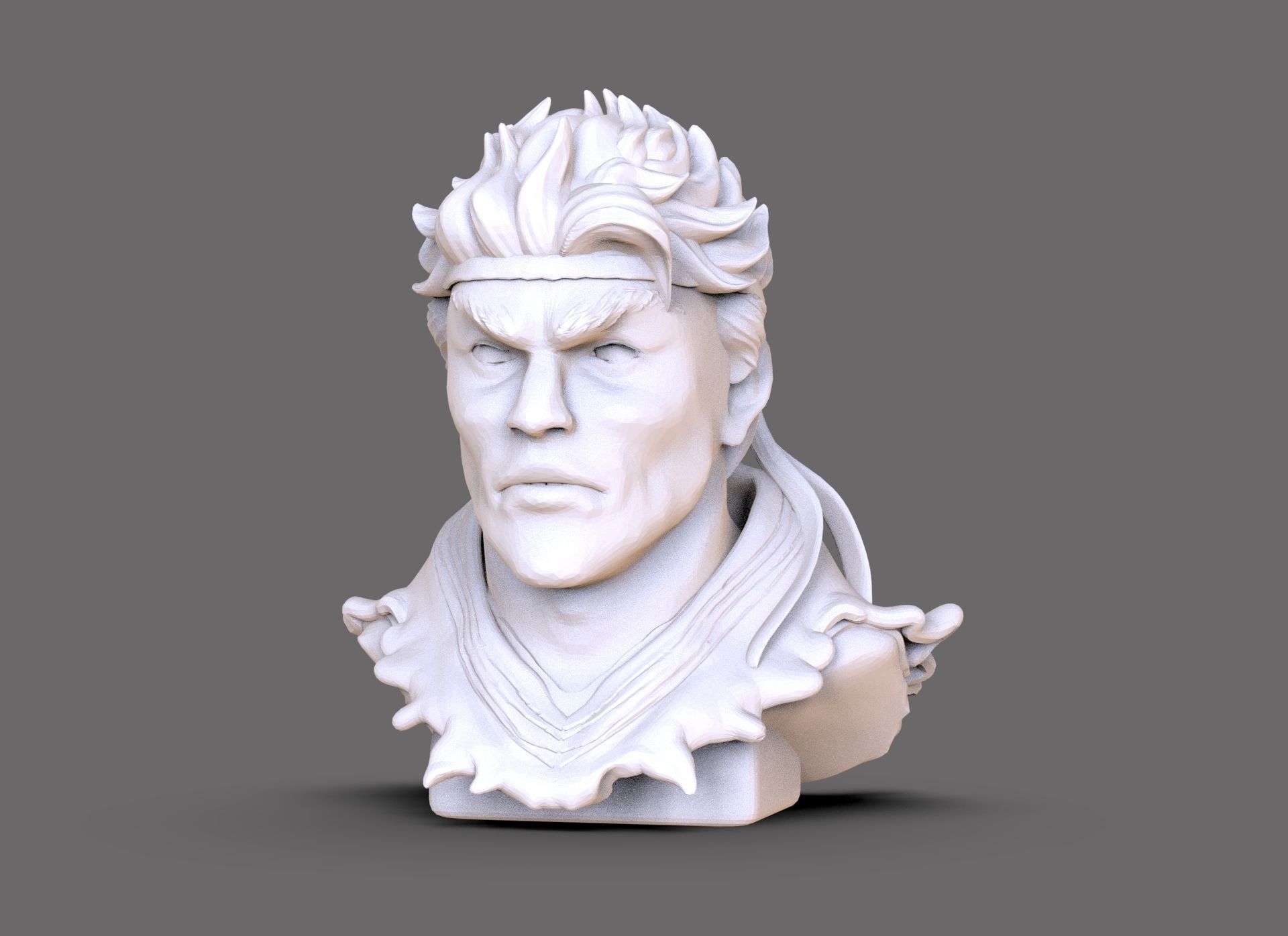 Ryu Bust 3D print model_1