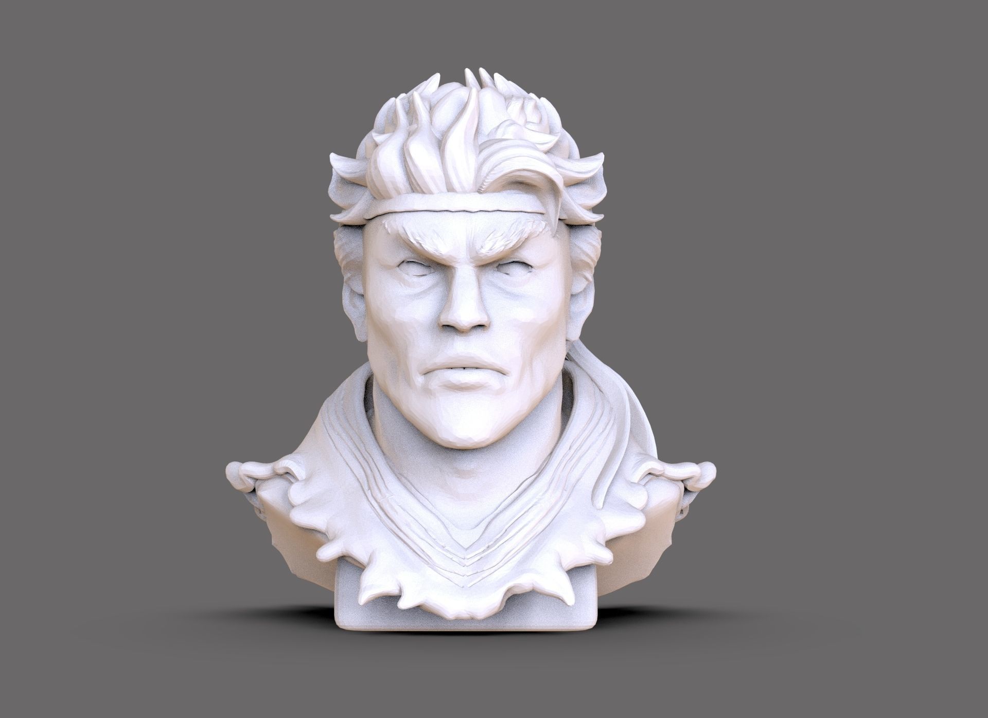 Ryu Bust 3D print model_2