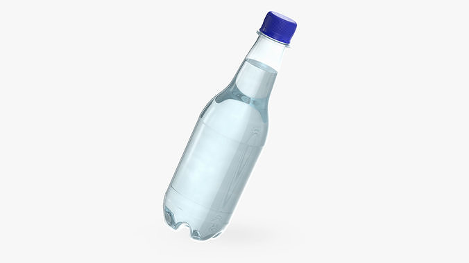 Small Plastic Blue Water Bottle 3D model