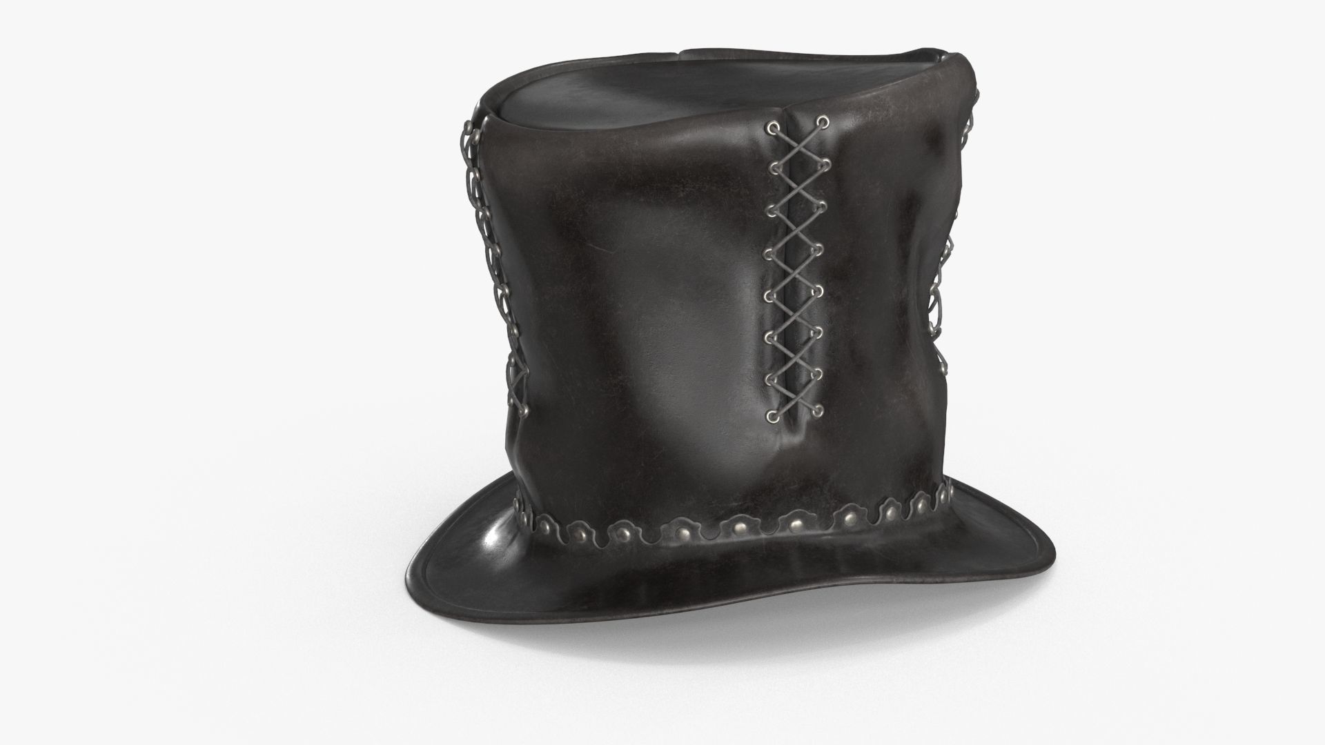 Leather Top Hat Low-poly 3D model_6