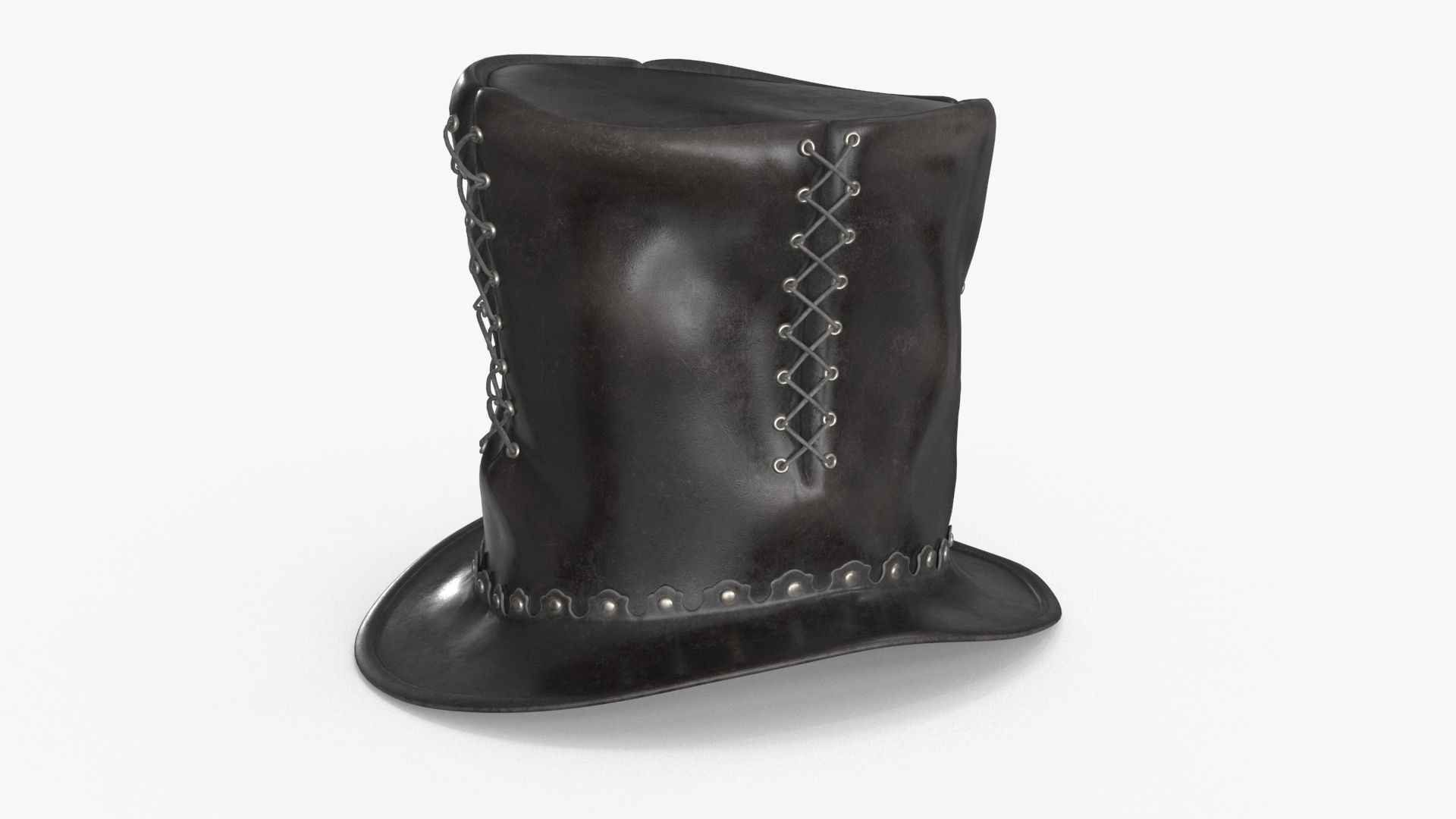 Leather Top Hat Low-poly 3D model_10