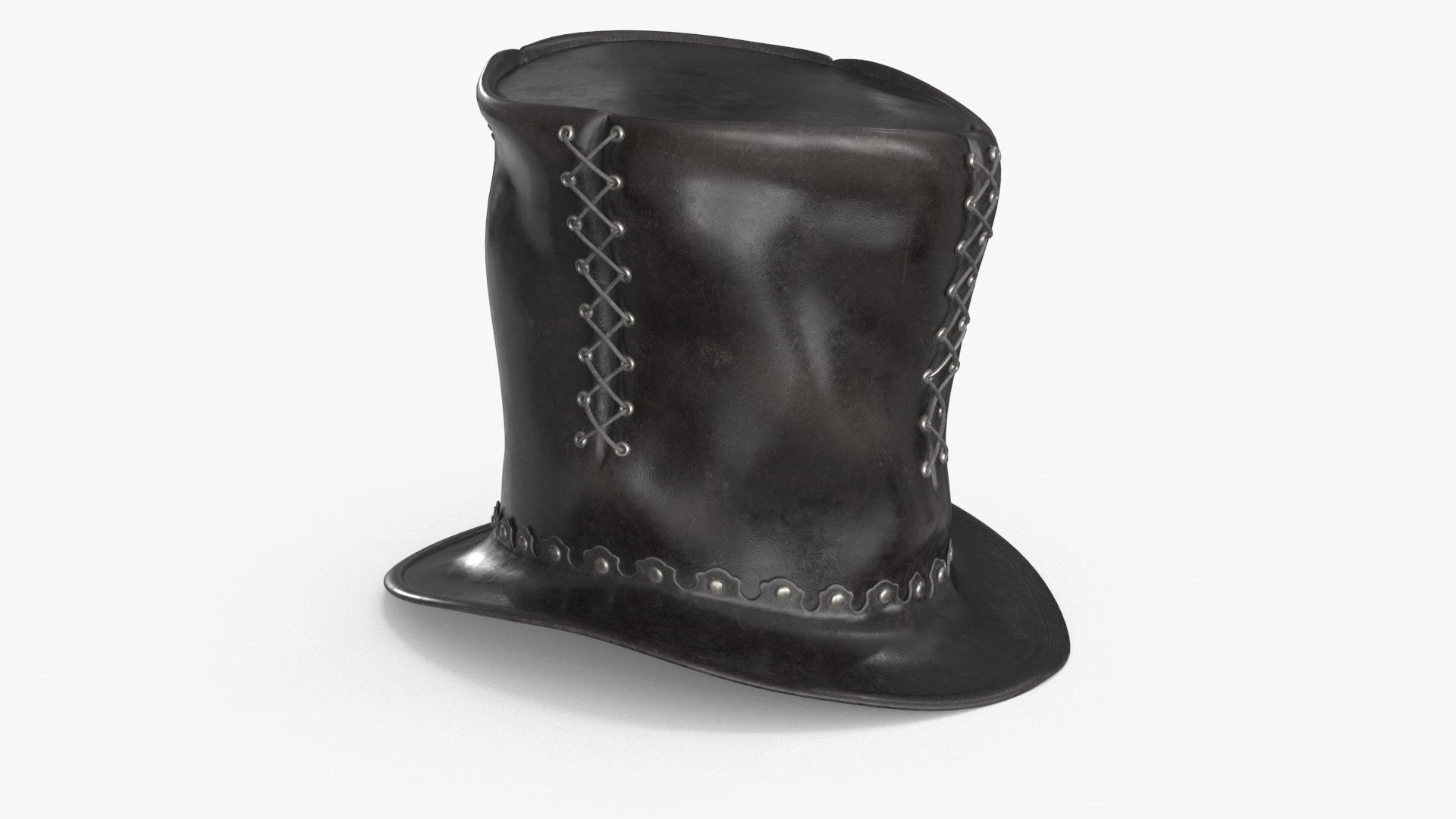 Leather Top Hat Low-poly 3D model_9