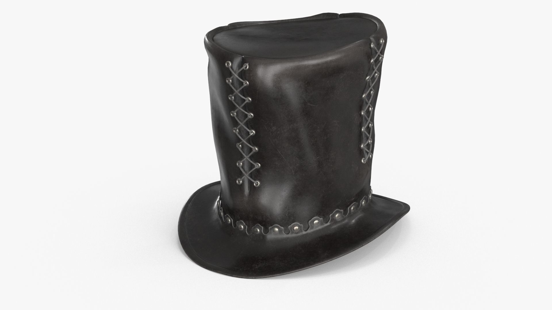 Leather Top Hat Low-poly 3D model_7