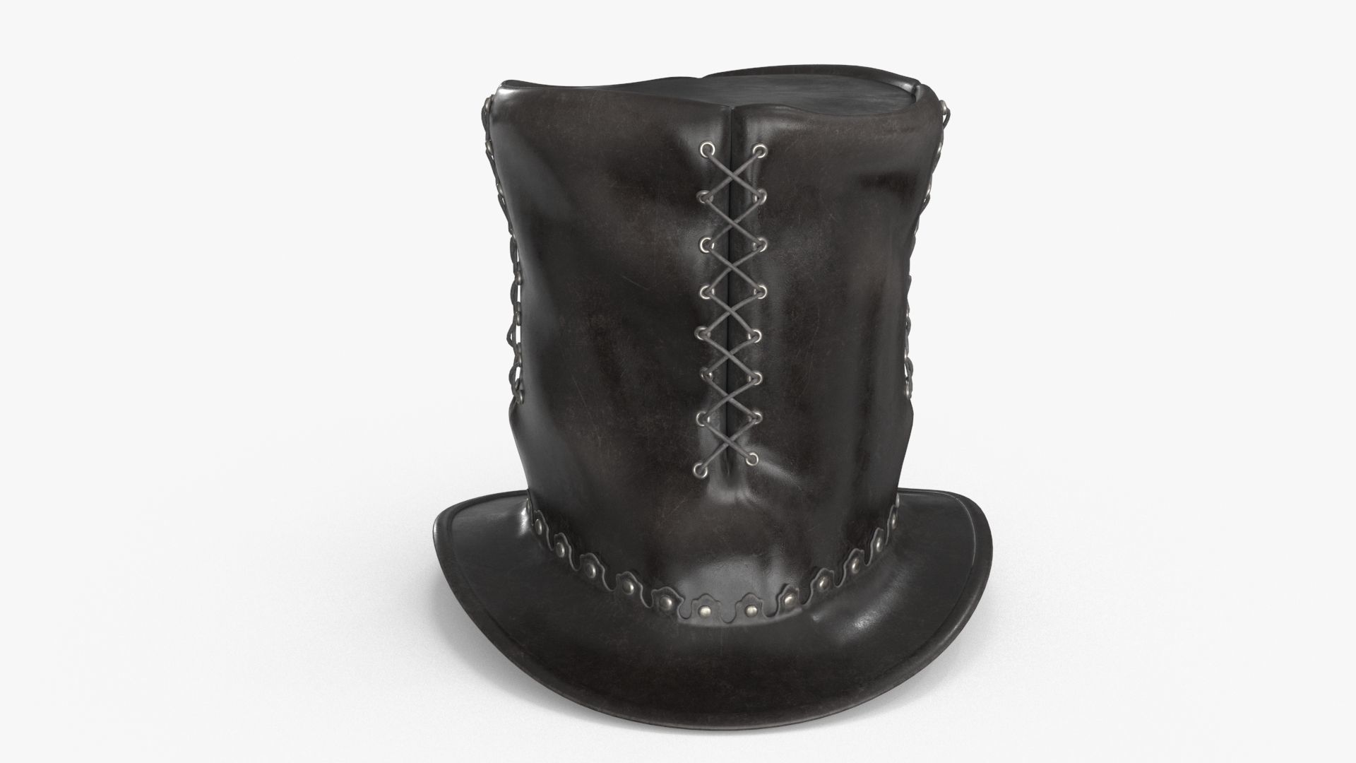 Leather Top Hat Low-poly 3D model_4