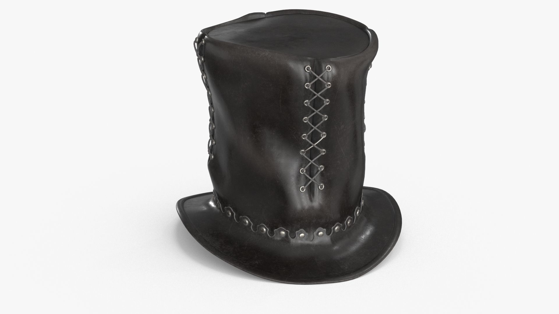 Leather Top Hat Low-poly 3D model_8