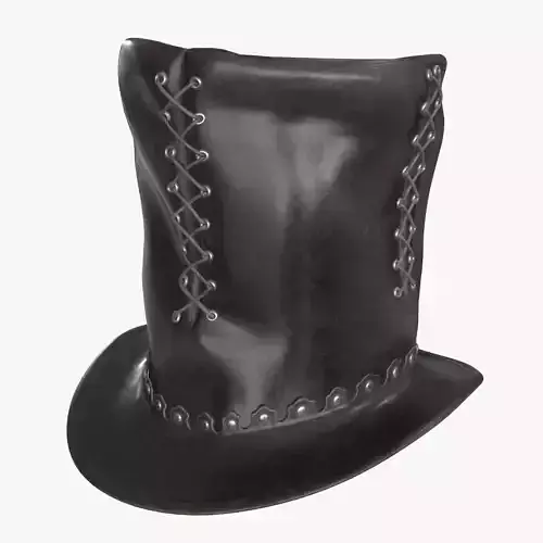 Leather Top Hat Low-poly 3D model