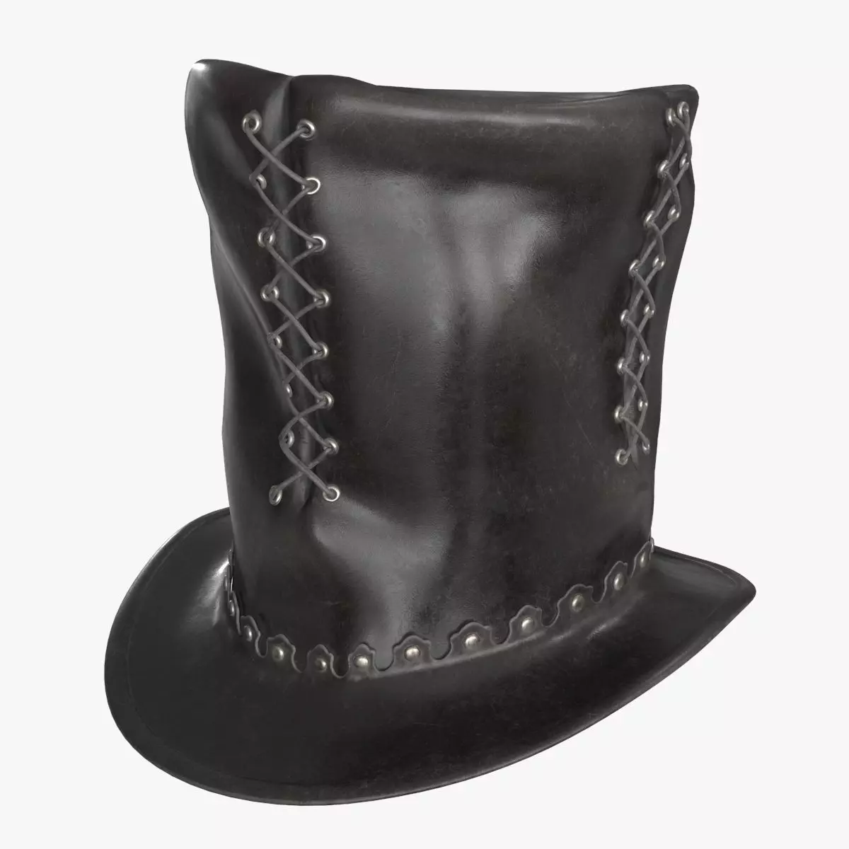 Leather Top Hat Low-poly 3D model_0