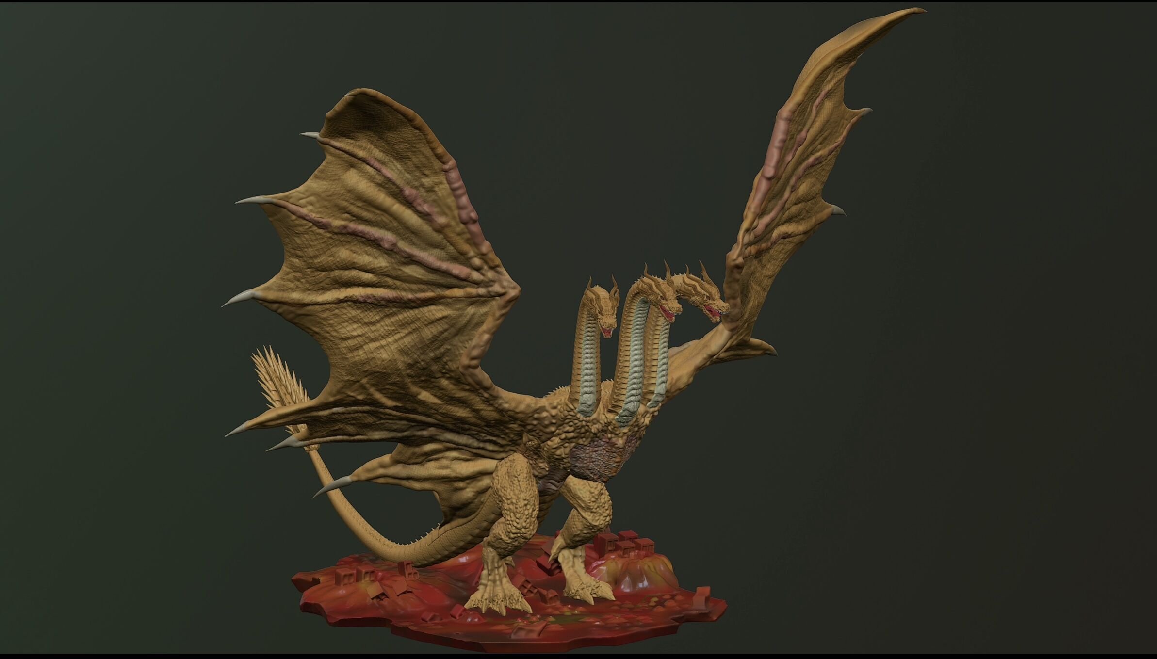 Fan art of King Ghidorah 3D print model_2