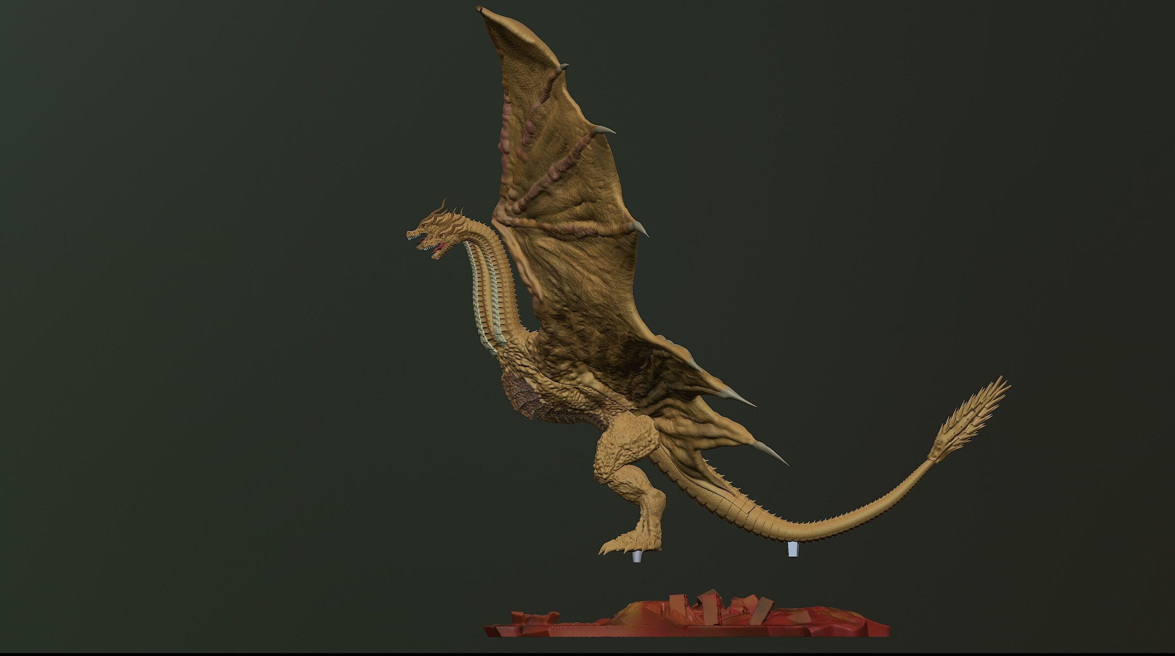 Fan art of King Ghidorah 3D print model_4