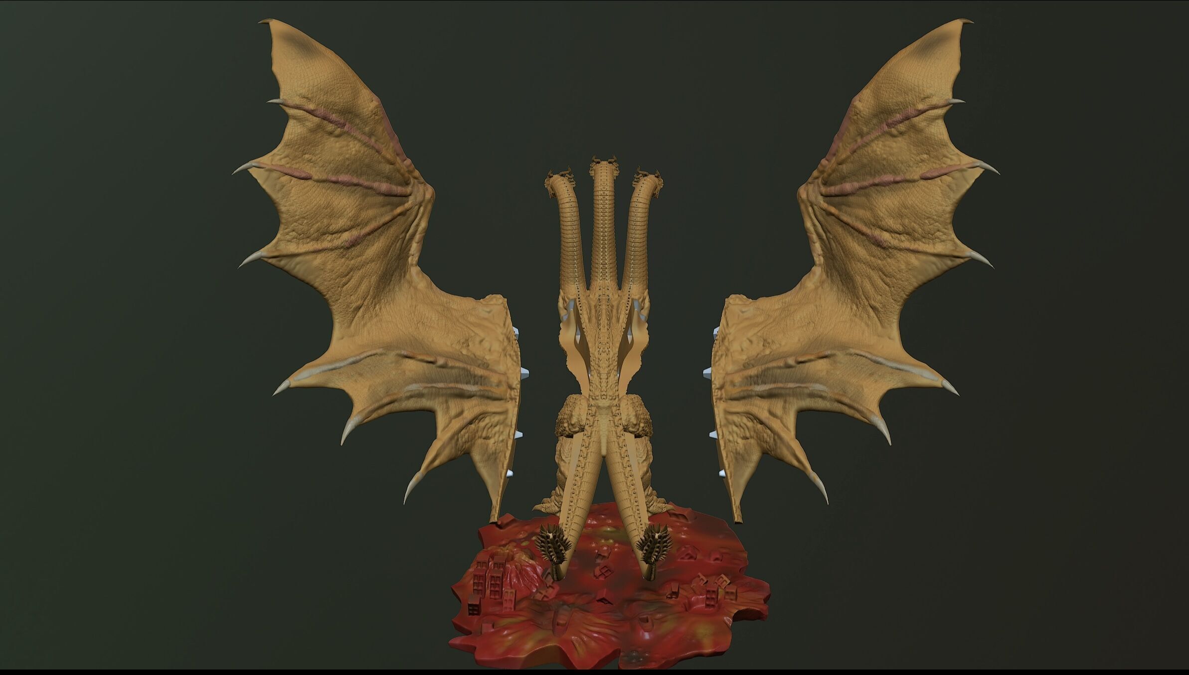 Fan art of King Ghidorah 3D print model_3