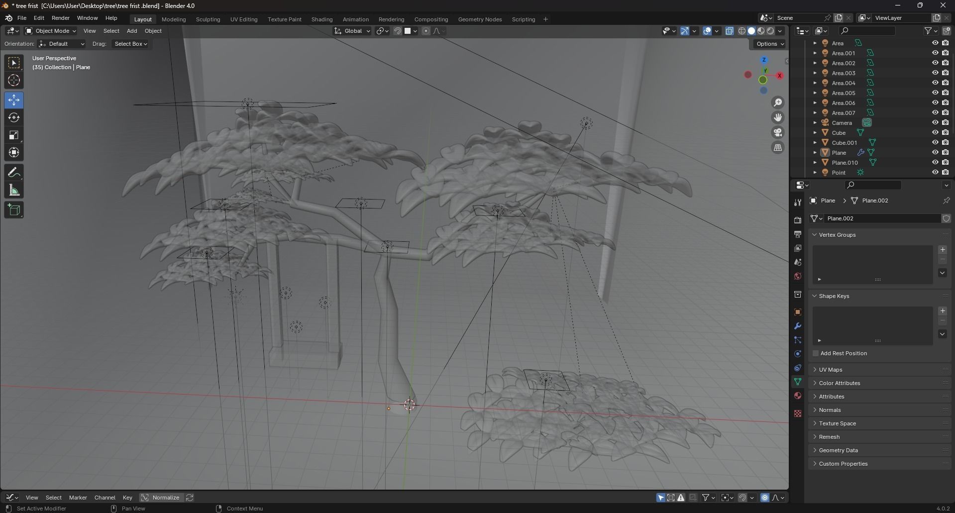 tree with swing 3D model_1