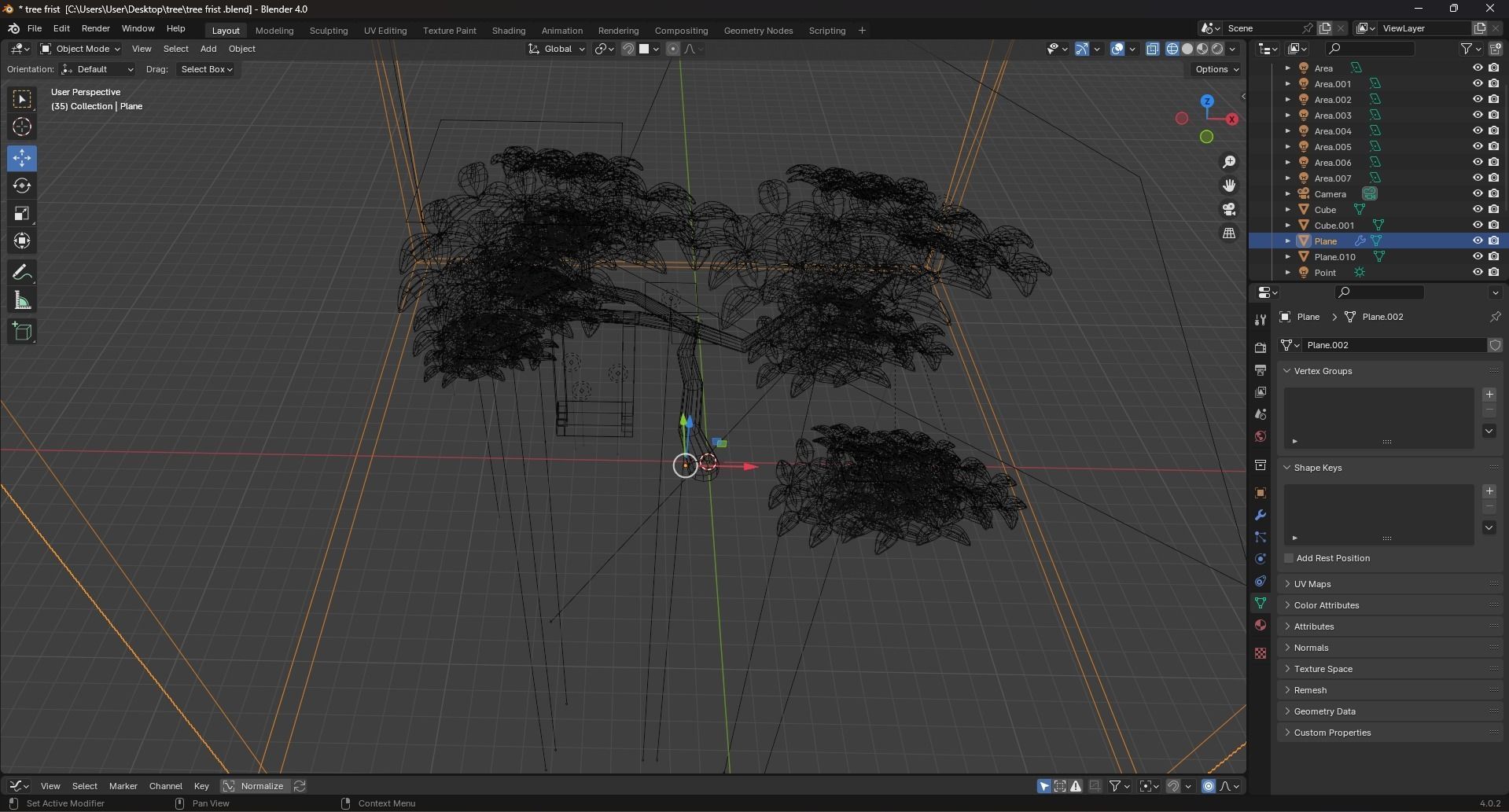 tree with swing 3D model_2